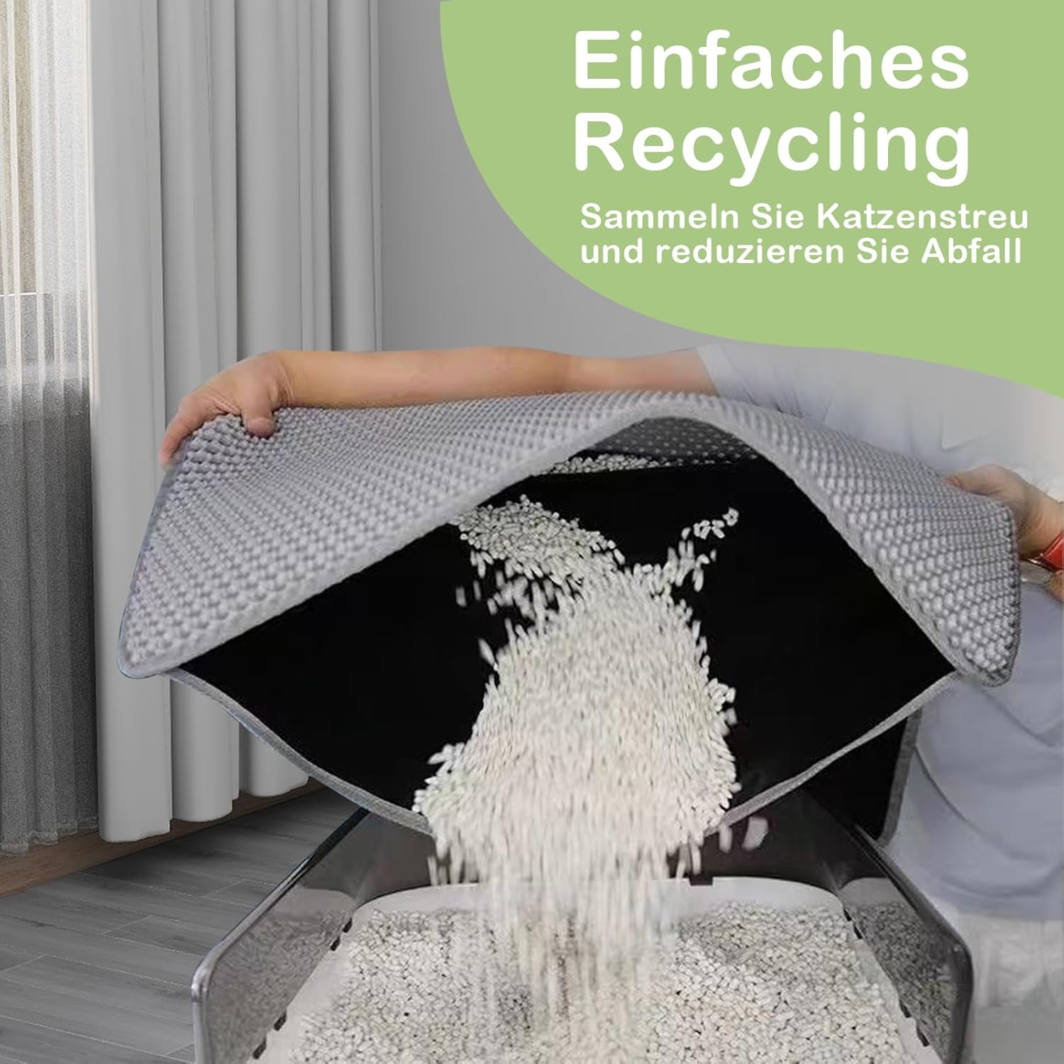 Phantasy Cat Litter Tray Mat 55 X 75 Cm, Black Cat Litter Mat, Honeycomb Design Mat, Waterproof Double Layer Design, Honeycomb Mat, Cat Litter Tray Mat image number 1