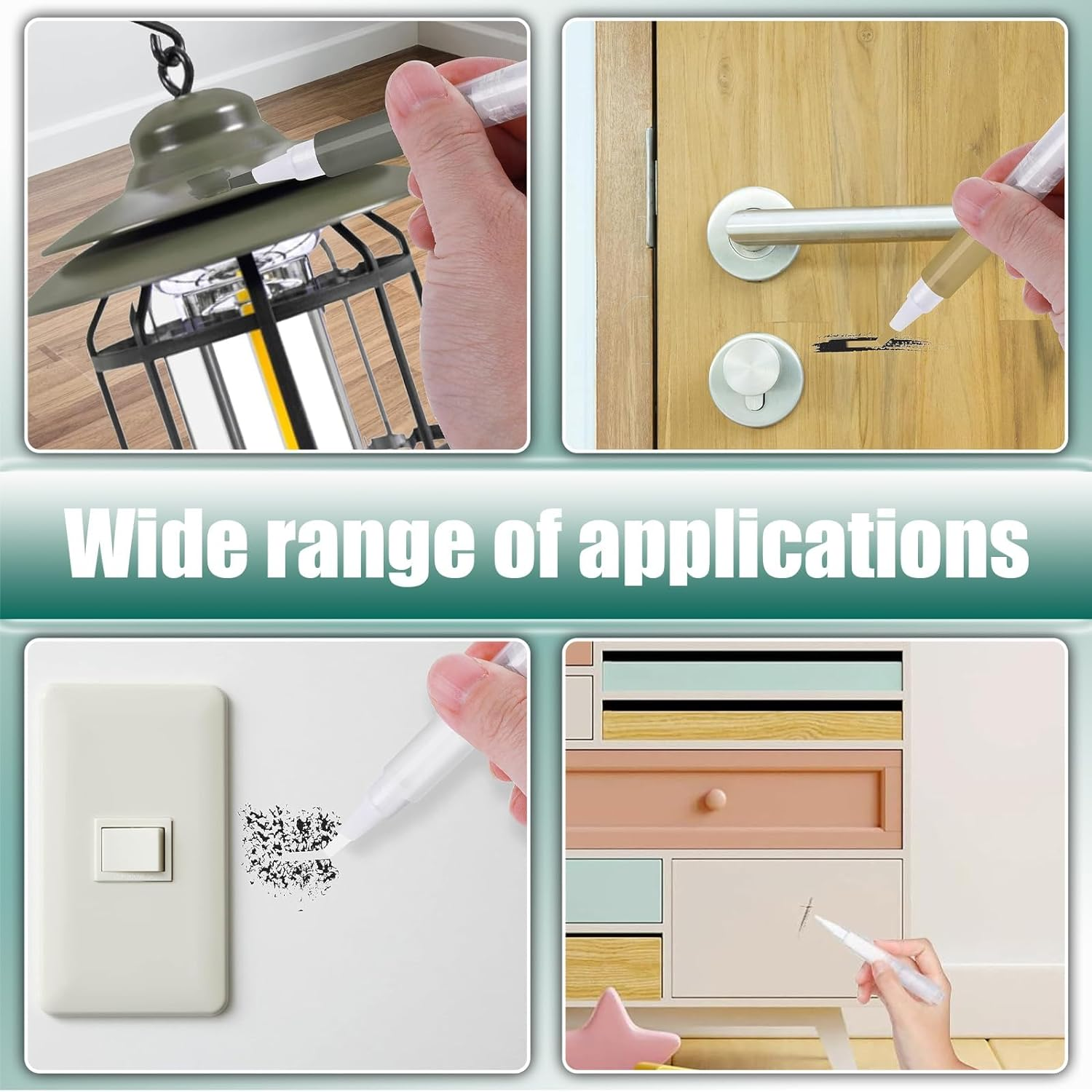 Touch up Paint Pen, 3 Pcs 5Ml Refillable Paint Brush Pens, Paint Pen for Wall Touch up for Wall Repair, Funiture, Cabinet, Wood Floor, Window image number 4