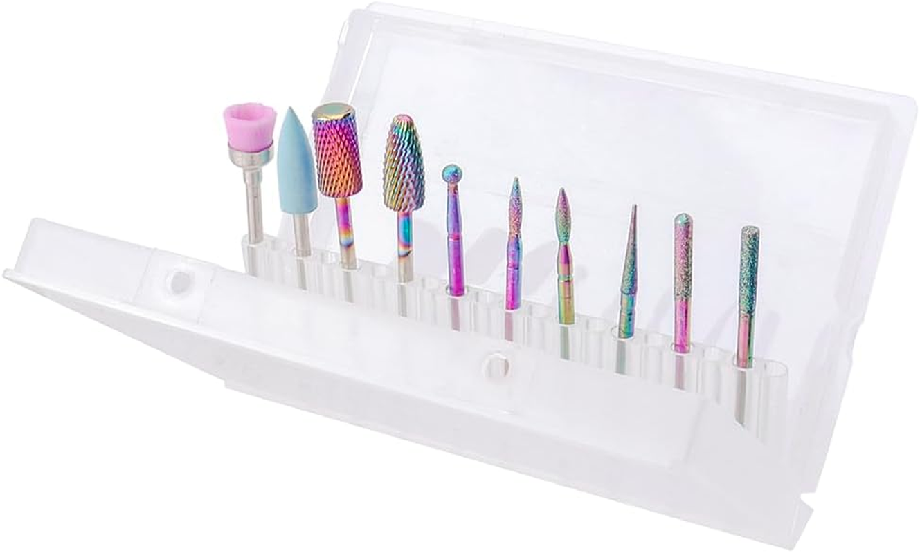 Yakamoz Nail Drill Bits Set, 10Pcs Tungsten Carbide Nail File Bits & 75Pcs Nail Sanding Bands(#80#120#180 Grits) with Mandrel Bit Gel Acrylic Nails Professional Electric Nail File for Manicure Pedicure. image number 6