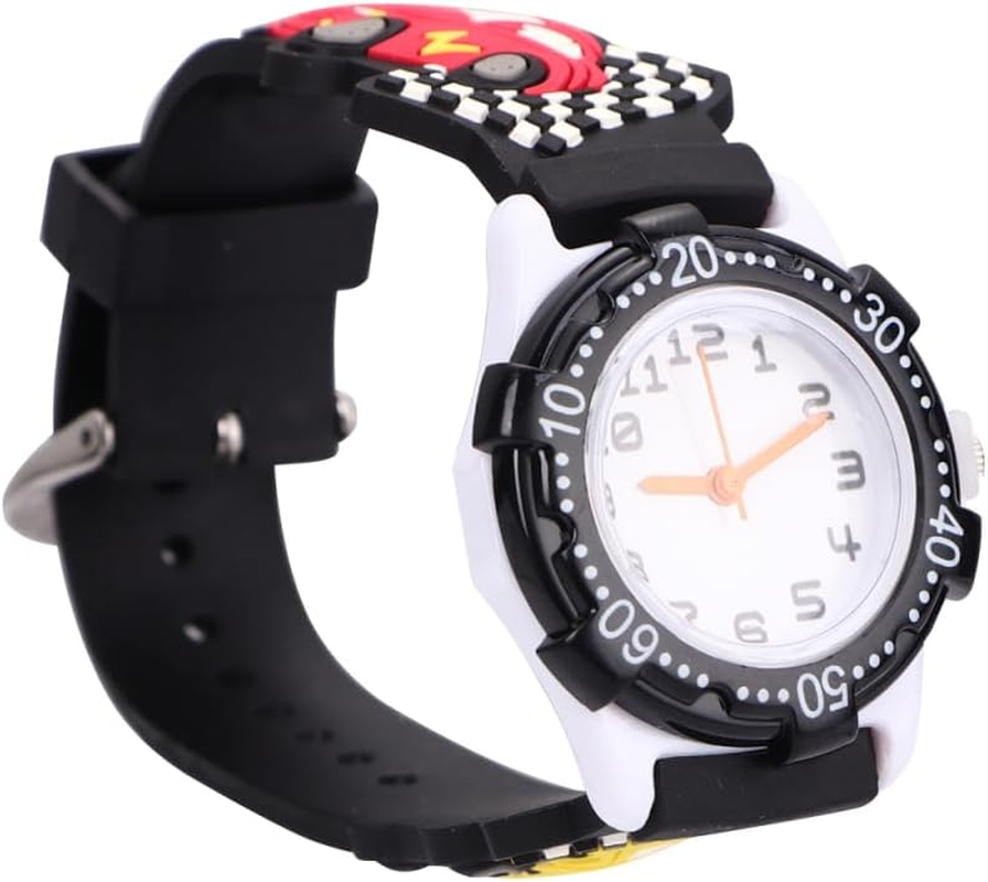 Gatuida Children'S Watch Kids Cartoon Car 3D Watch Girl Child PVC Water Proof Blue Pattern Kid Watch