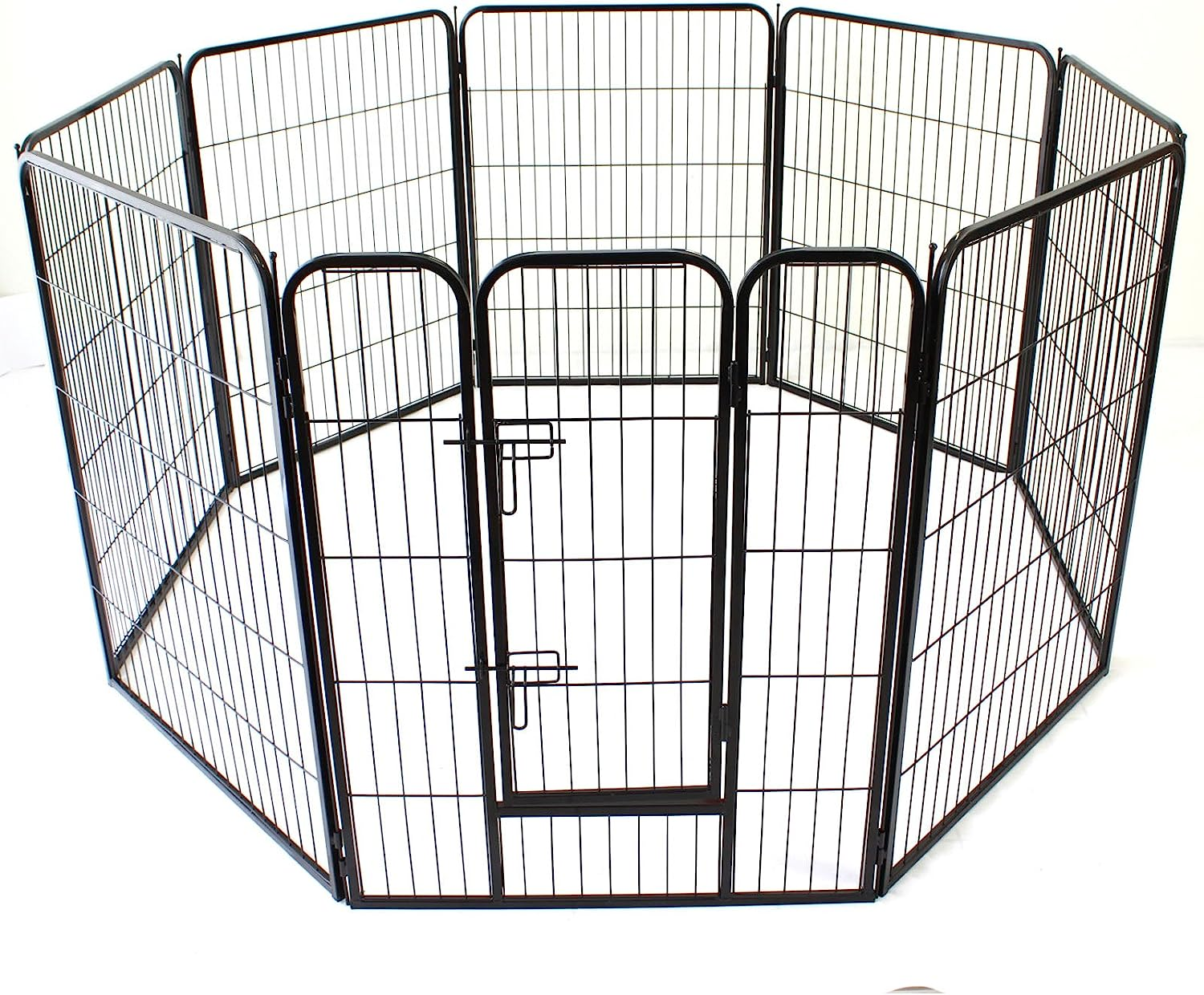 Heavy Duty Pet Dog Playpen Puppy Exercise Play Pen Fence Enclosure Gate 8 Panels Heavy-Duty Crate Cage (Large 100Cm)
