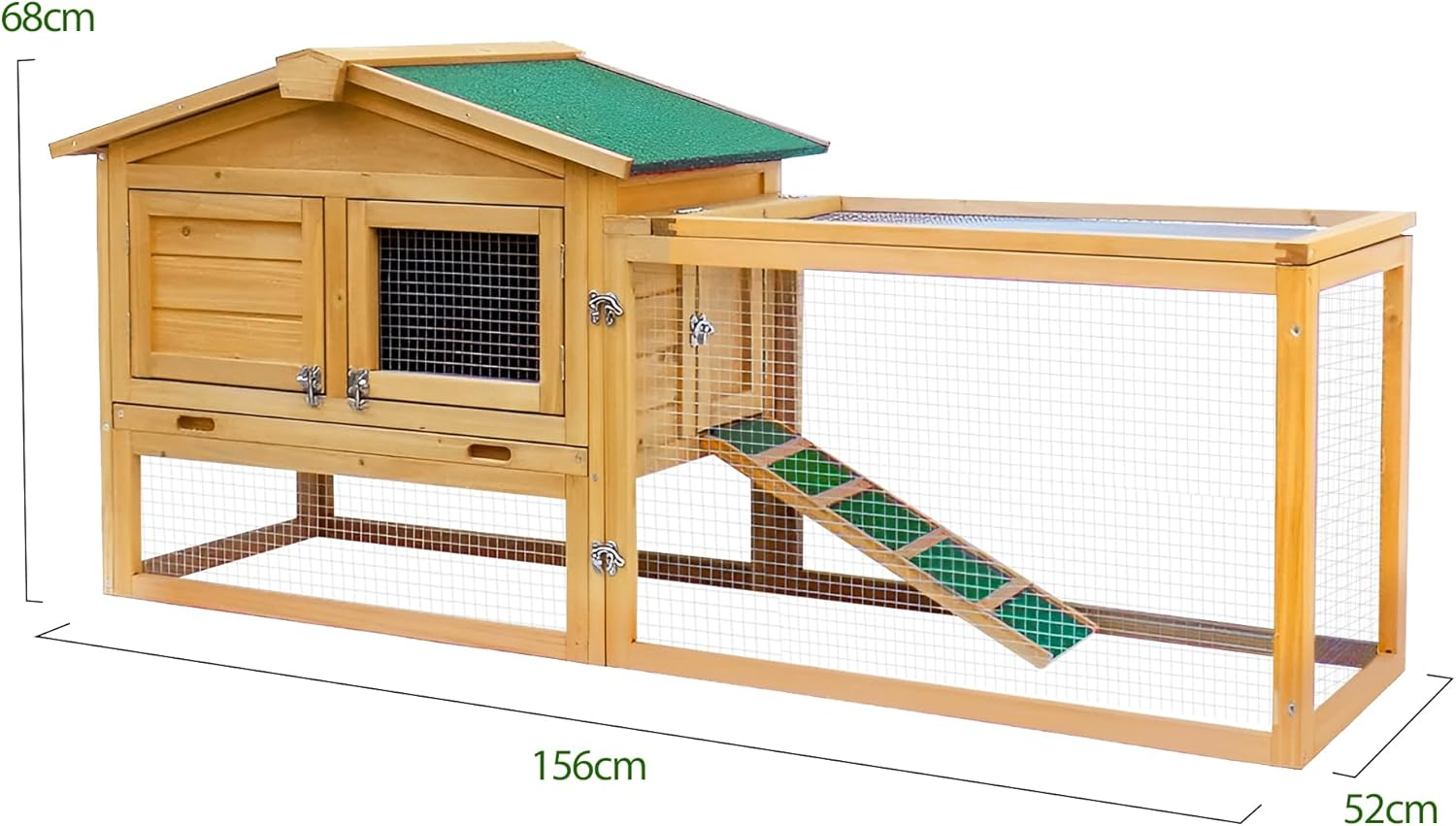 Topet Chicken Coop Rabbit Hutch Large Wooden Pet House Run Cage Outdoor Farm Animals Pet Habitat (Pt-Hutch-Kht-528) image number 1