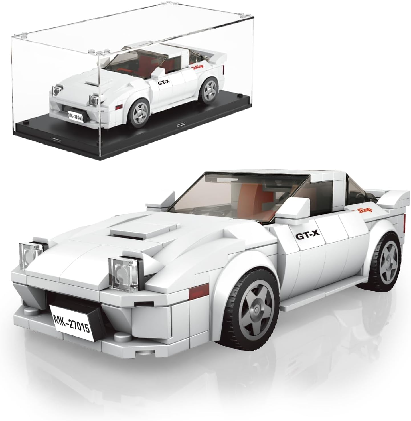 Mould King Speed Champions Mazda RX-7 FC3S Model Car Building Kit with Display Box, 27015 Initial D Realistic Car Building Blocks, Race Car Toy for Adults and Kids 8+, 369 PCS image number 3