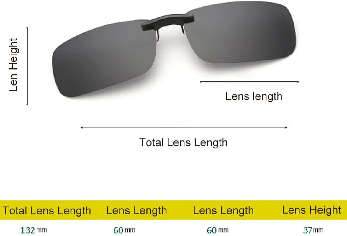 Polarized Unisex Clip on Sunglasses, Anti-Uva UVB Flip up Sunglasses for Driving Fishing Cycling Holiday Sun Men Women