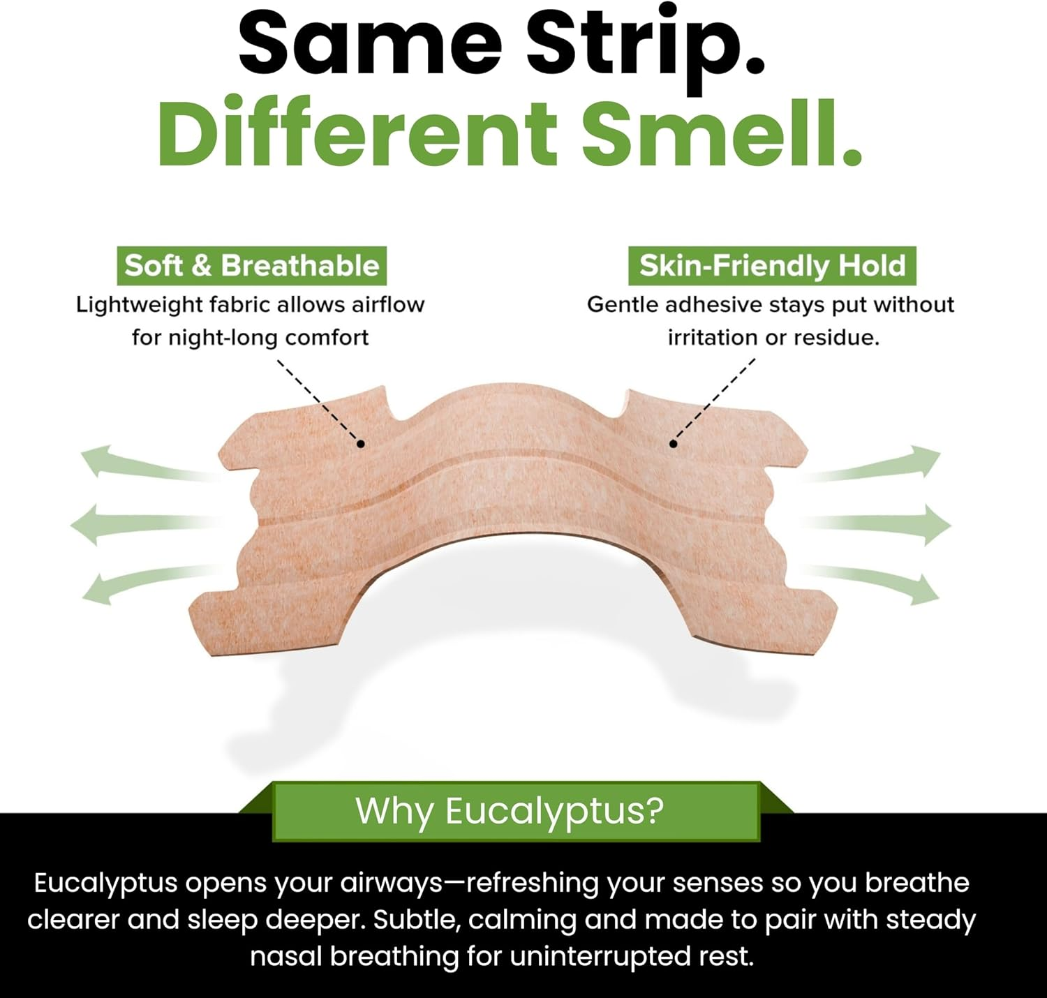 Night Strips &ndash; Eucalyptus (30 Pack) Scented Night Nasal Strips: Gentle Relief for Snoring, Congestion & Mouth Breathing &ndash; Comfort for Sleep, Allergies & Deviated Septum image number 2