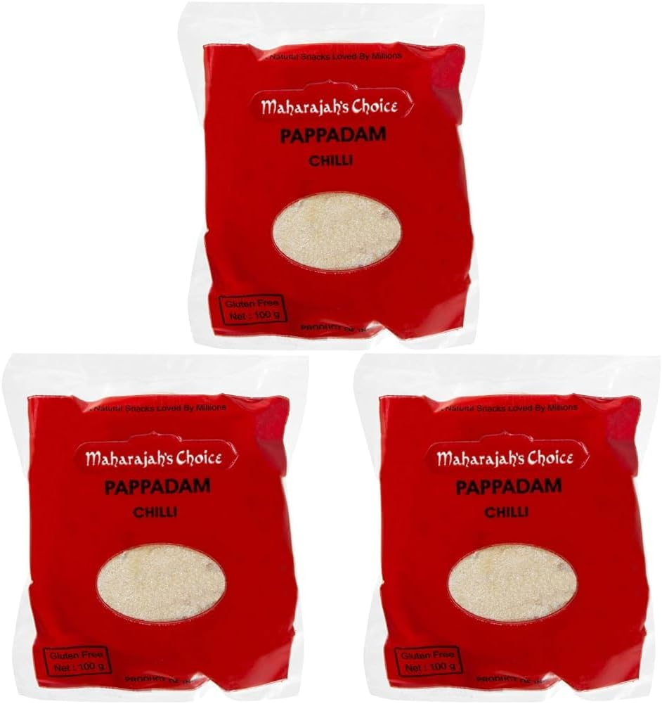 Maharajah'S Choice Chilli Papad in Poly Bag, 100G