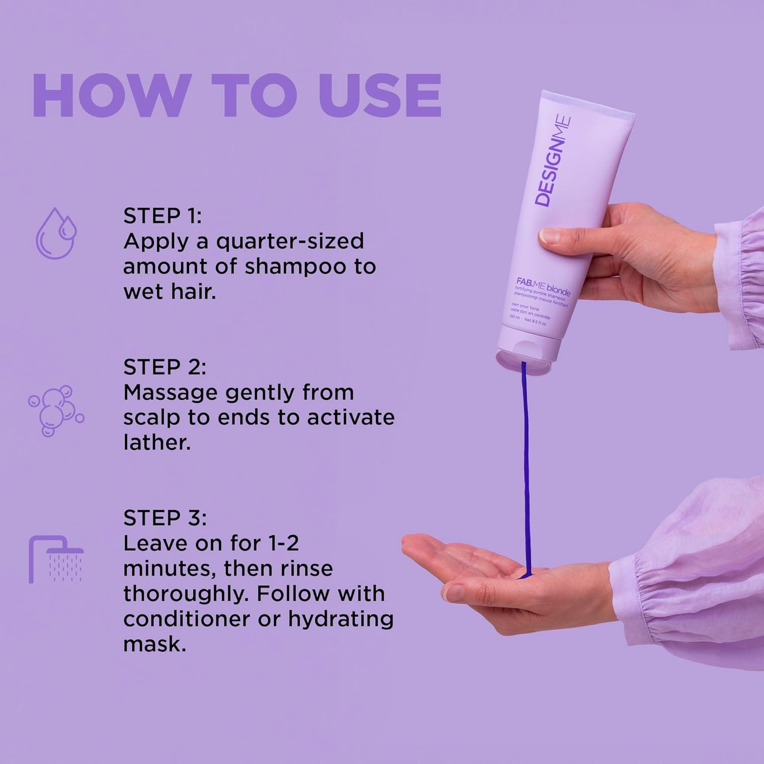 Design Me Fab Me Blonde Fortifying Purple Shampoo 250 Ml image number 6