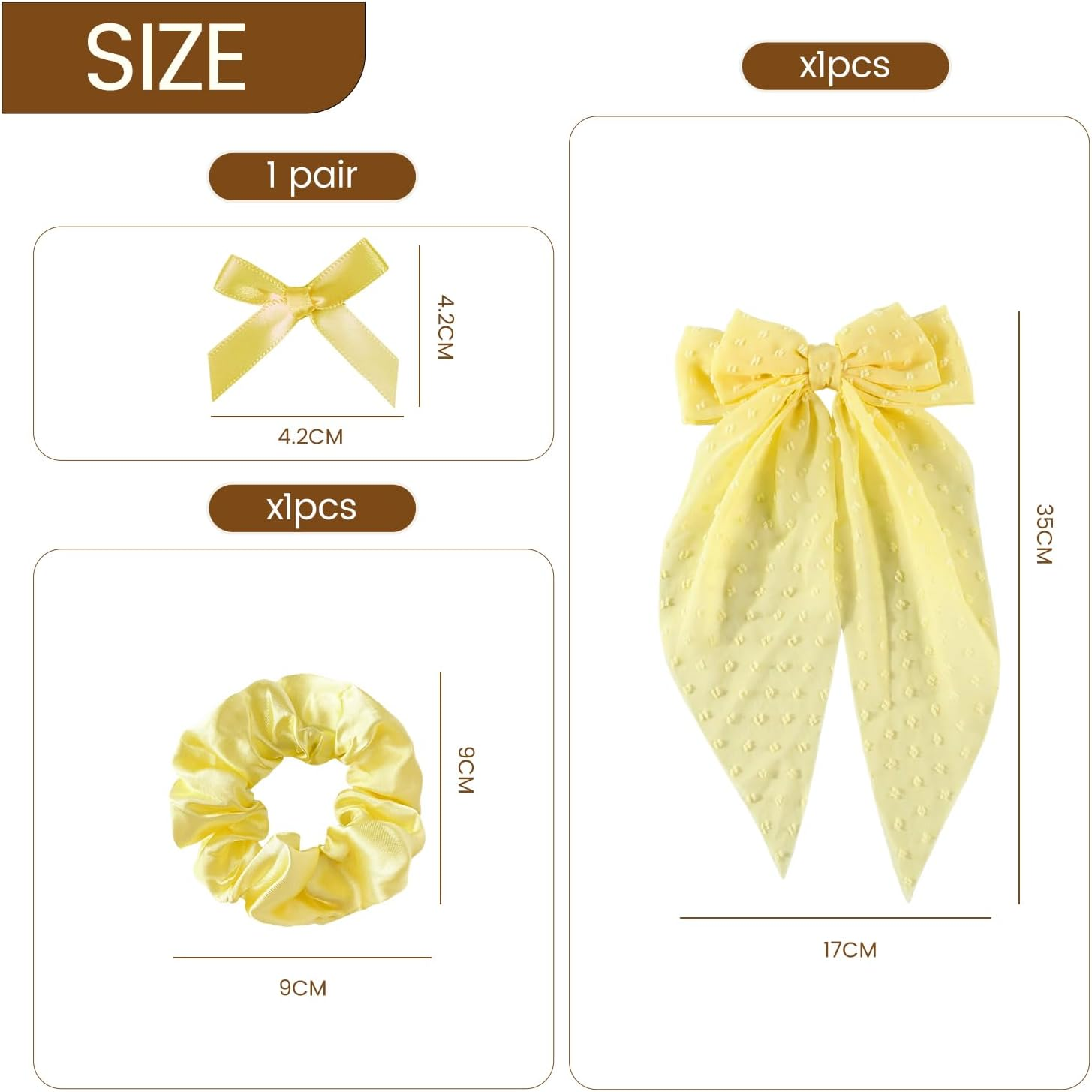 1 Large Polka Dot Hairpin, 1 Pair of Small Hair Pins with Bow and 1 Hair Ring, Retro Polka Dot Shape, Cute Hair Accessories with Large Bow, Hairpin for Clip-On Headwear for Women image number 5