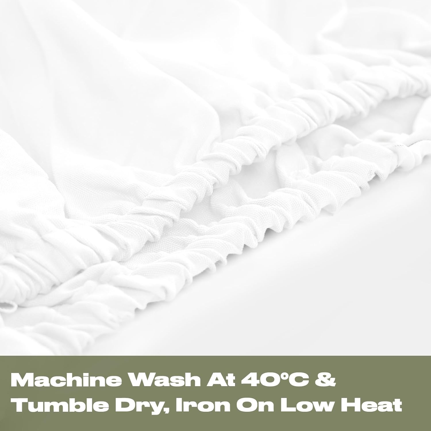 Brentfords White Fitted Double Sheet, Double Bedsheets Deep Fitted Easy Care Ultra Soft Fade Resistant, Microfibre Double Bed Sheet Bedding Linen image number 2