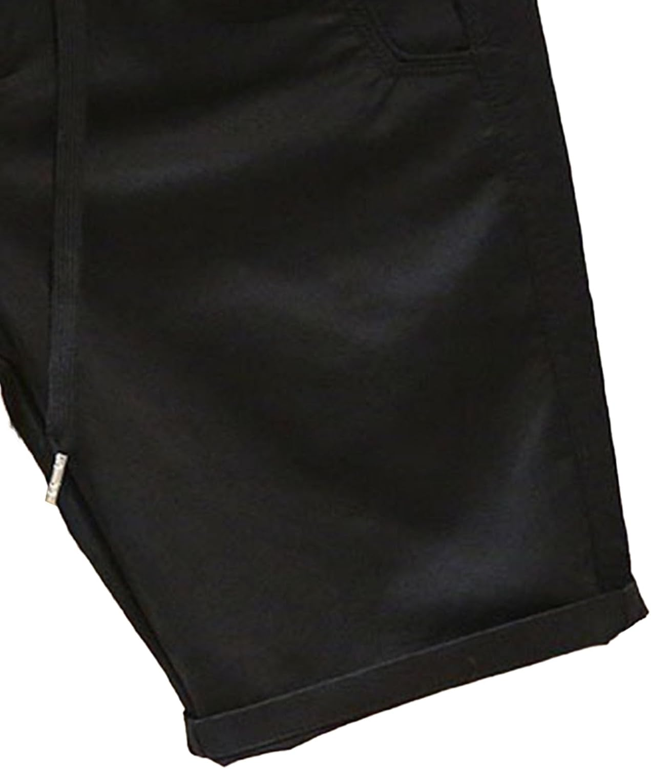 Jeshifangjiusu Mens Stretch Drawstring Sweat Cargo Shorts with Pockets Lightweight Golf Shorts Summer Straight Casual Short (Black,Xx-Large) image number 4