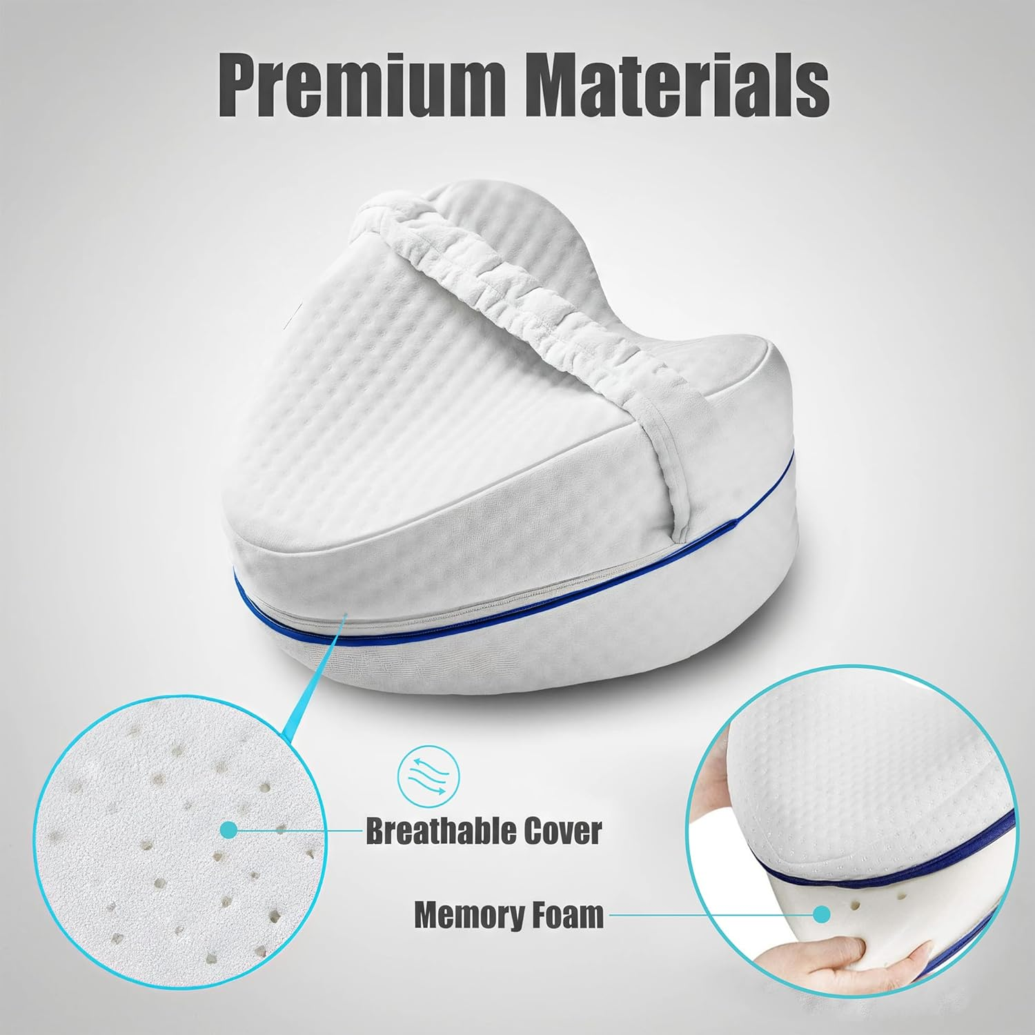 Memory Foam Knee Pillow: Ergonomic Design for Side Sleepers, Relieves Pain & Improves Sleep image number 3