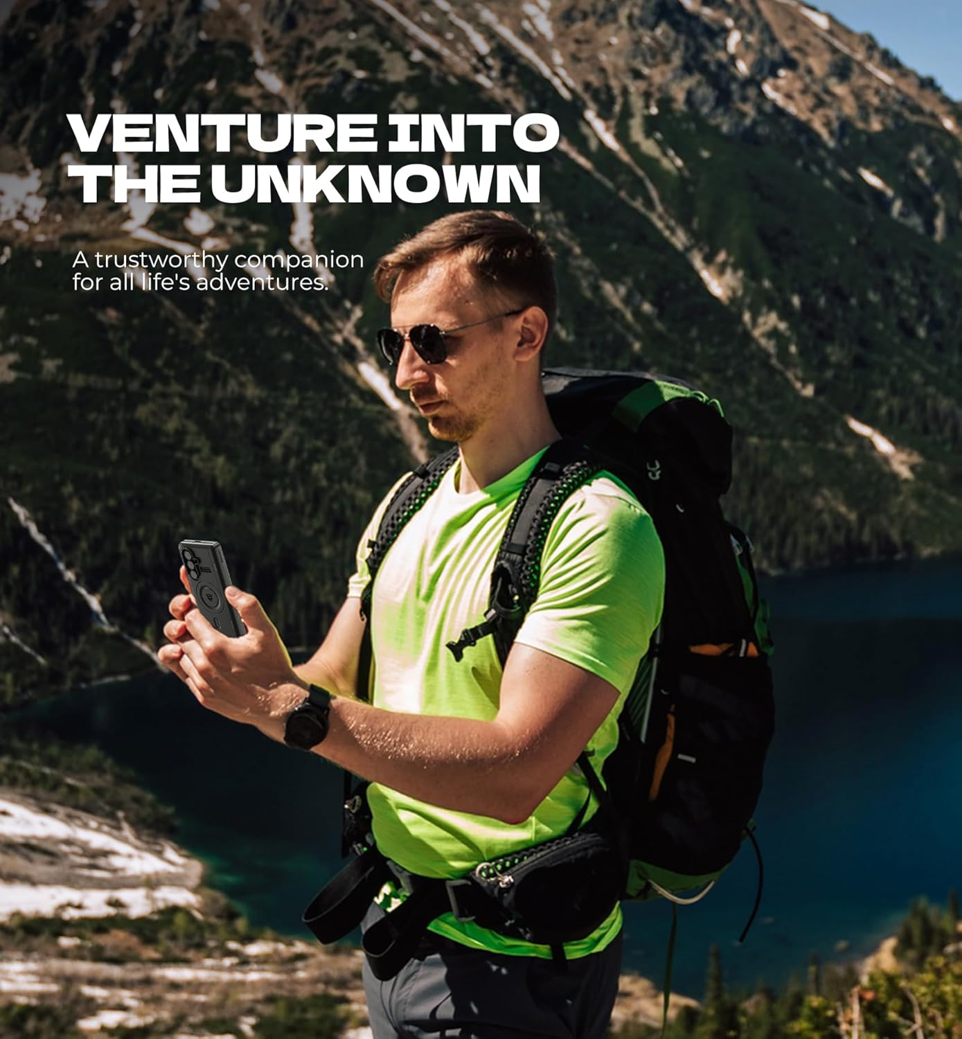 DEXNOR Magnetic for Samsung Galaxy Z Fold 7 Case with & Dual Kickstands & Front Screen Protector & Hinge Protection, Compatible with Magsafe, Full-Body Rugged Bumper Cases - Black image number 4