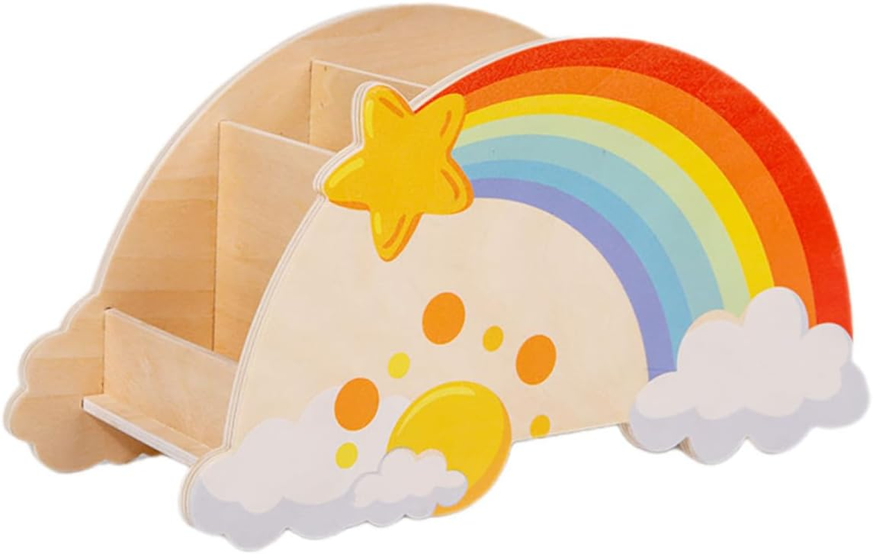 ARTIBETTER Rainbow Wooden Pen Holder Pencil Organizer for Boys and Girls Classroom School Makeup Brush Storage Cute Desktop Stationery Organizer image number 5