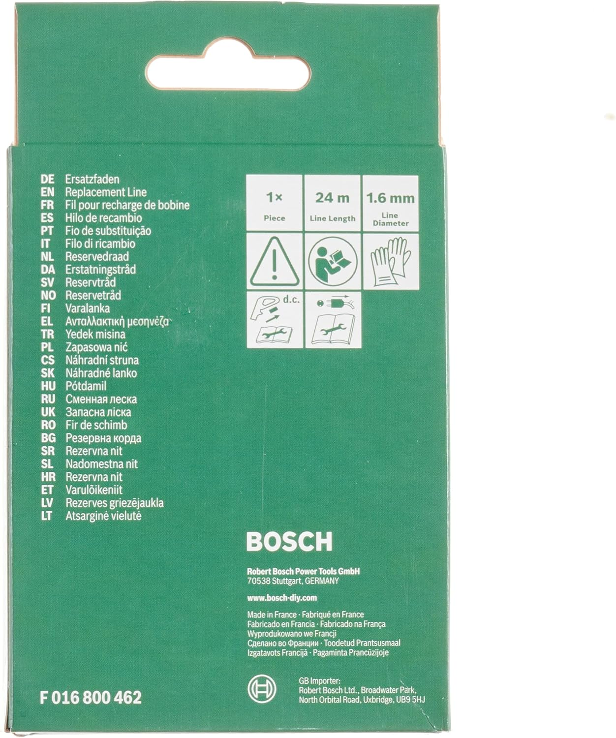 Bosch Home & Garden Replacement Cutting Line 24M (1.6Mm) for Easy/Universal/Advancedgrasscut image number 2