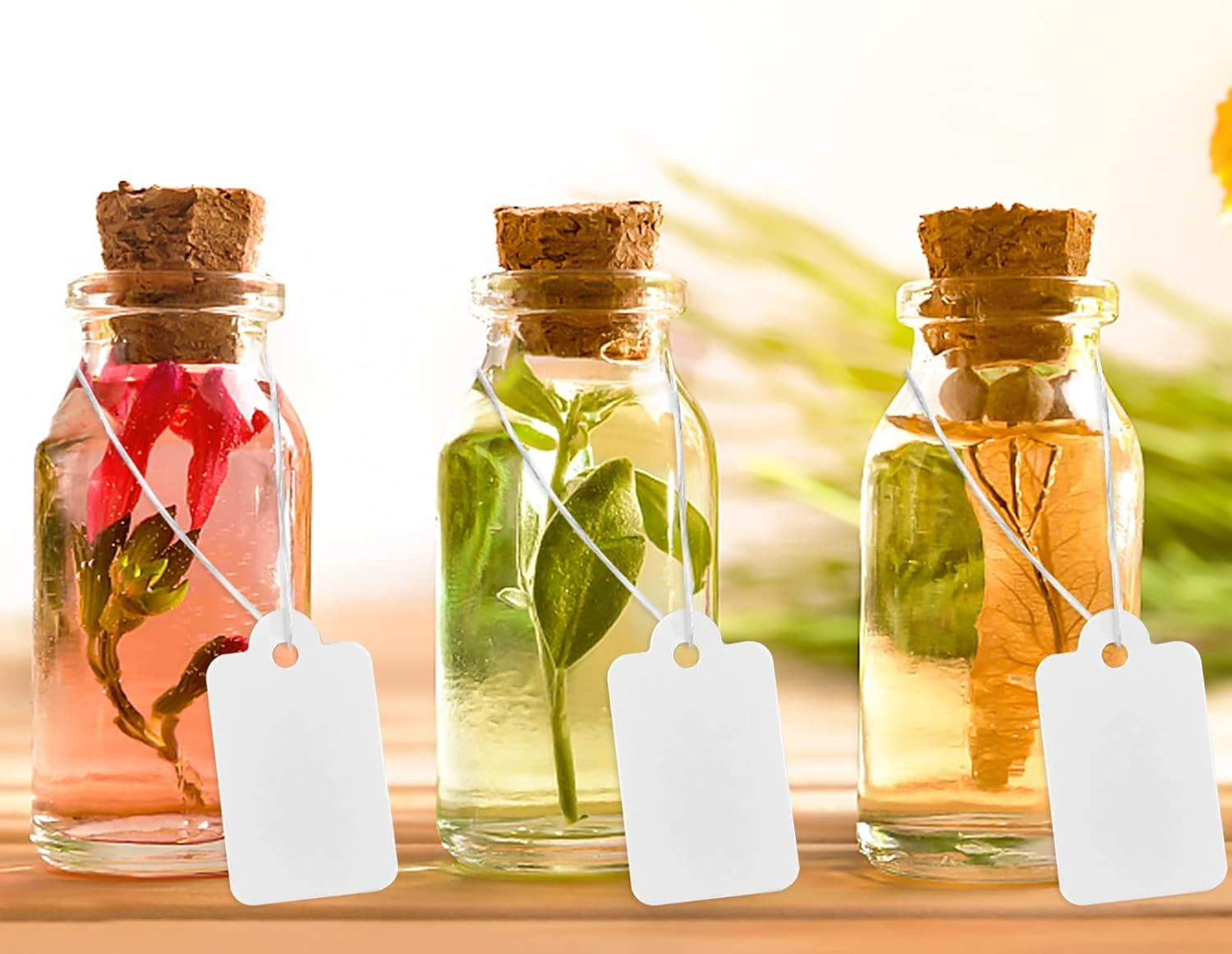 White Price Tags 100 Pieces White Marking Writable Tags, with String, Marking Strung Price Tag, White Paper Tag Jewelry (23X13Mm) image number 6