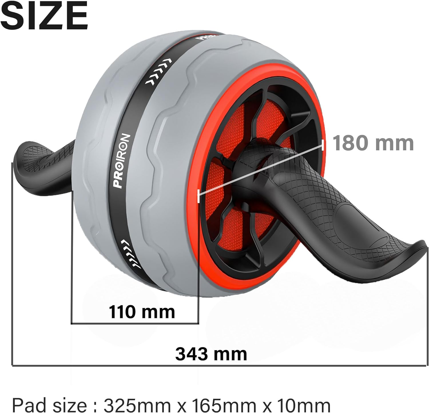 PROIRON Ab Roller with Built in Spring Resistance, Automatic Rebound Abdominal Wheel Ab Roller Wheel with Knee Pads for Home Gym, Ab Workout Equipment for Abdominal Exercise - Greyred image number 6