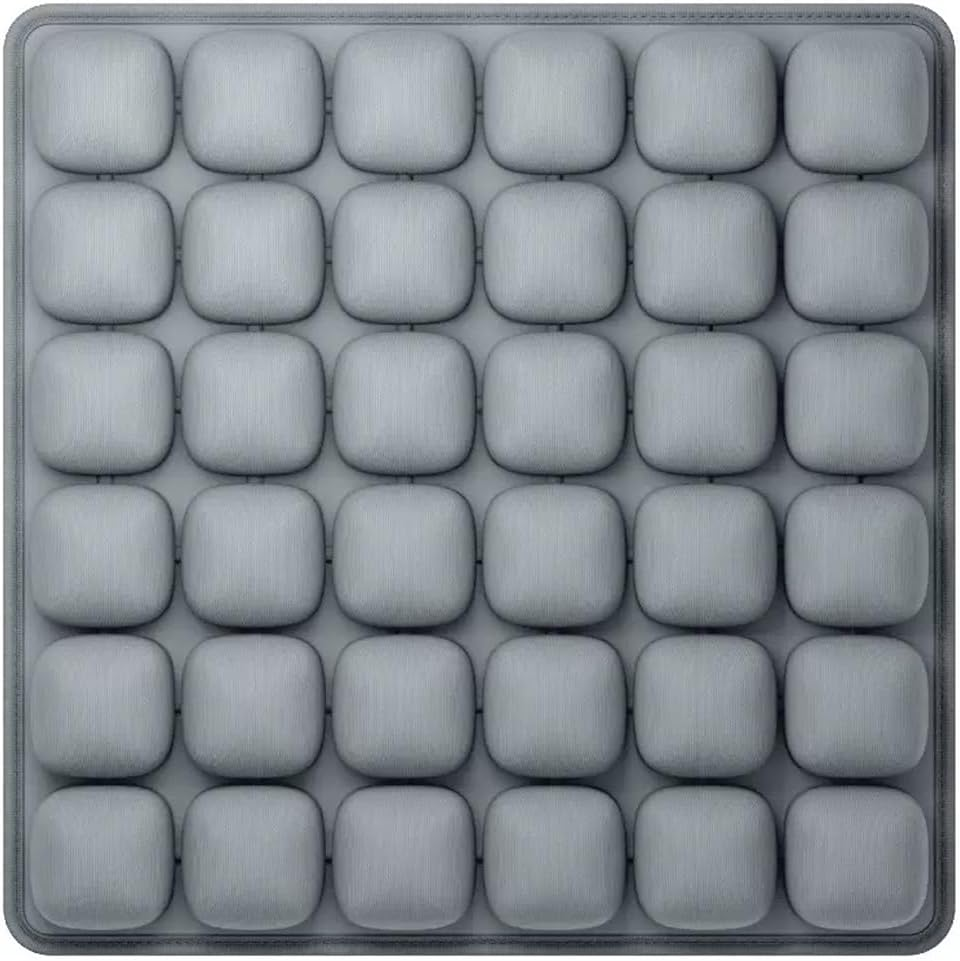 Quintin Travel Cushion,3D Air Cell Inflatable Air Seat Cushion with Storage Bag, Portable Travel Comfort Pad for Car, Office Chair, Wheelchair (Grey) image number 3