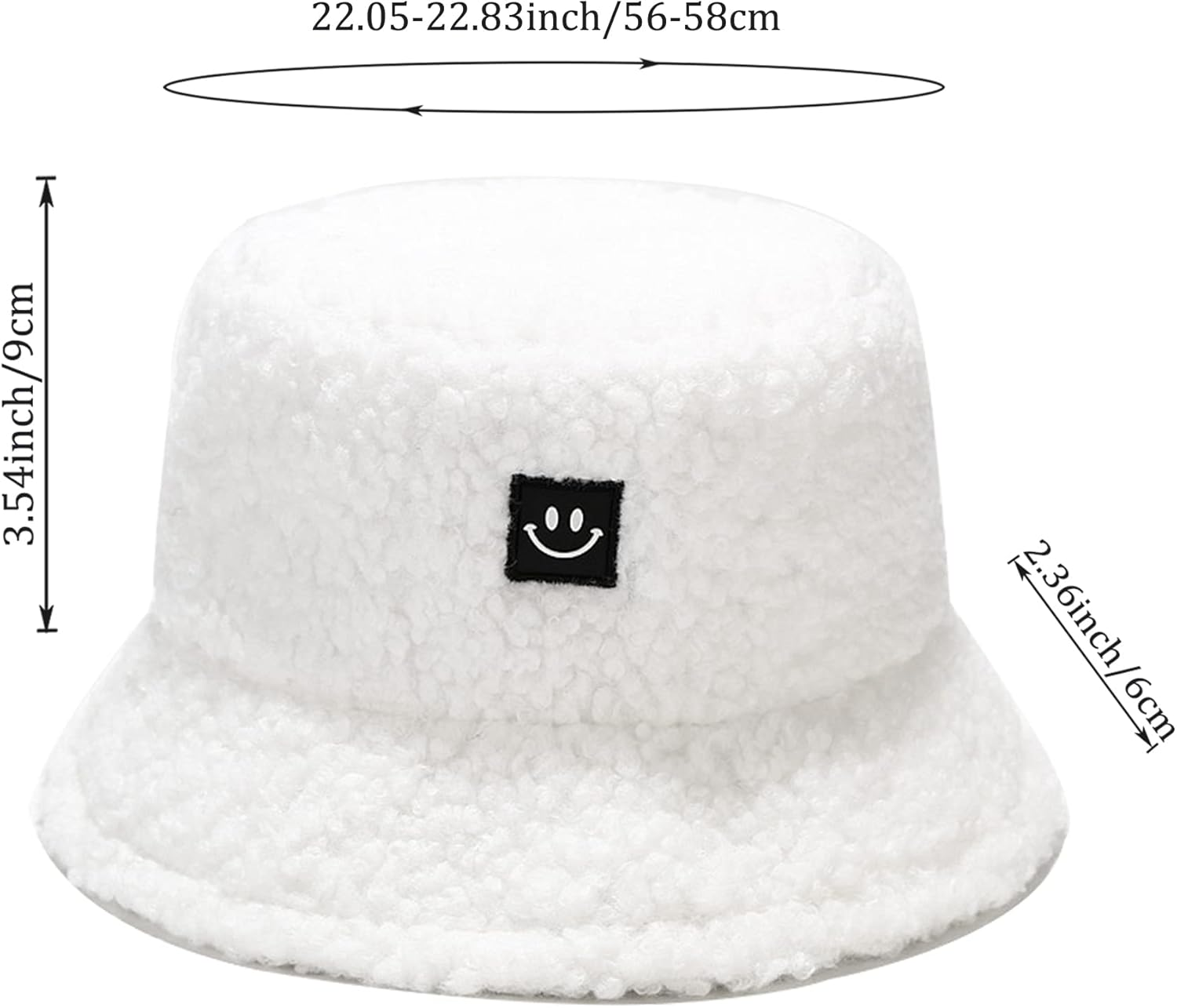 Winter Plush Fuzzy Bucket Hat Faux Fur Shearling Fisherman Hats for Women image number 5
