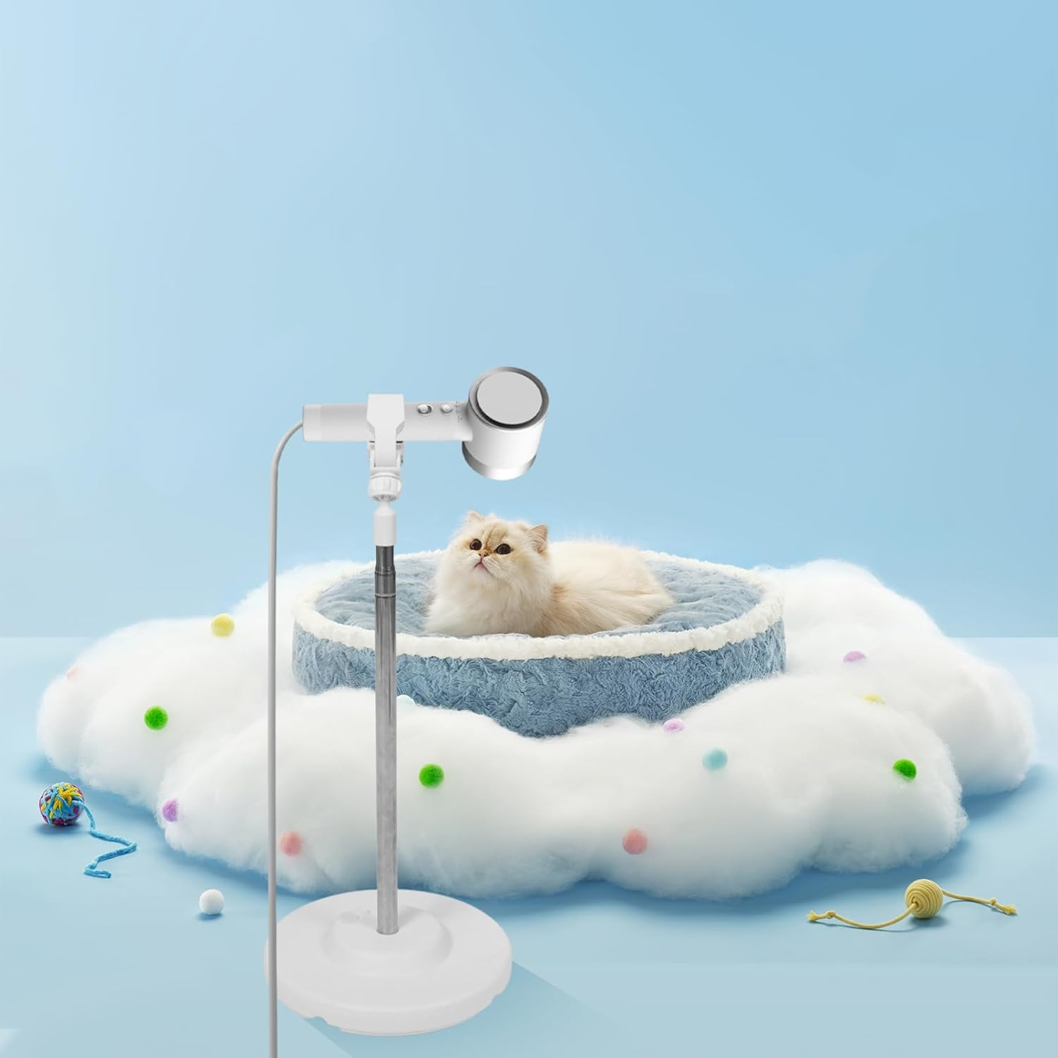 VANZACK Dog Hair Dryer Stand Adjustable Height Hands Pet Grooming Holder Sturdy Design Convenient Floor Rack for Dogs and Cats image number 3