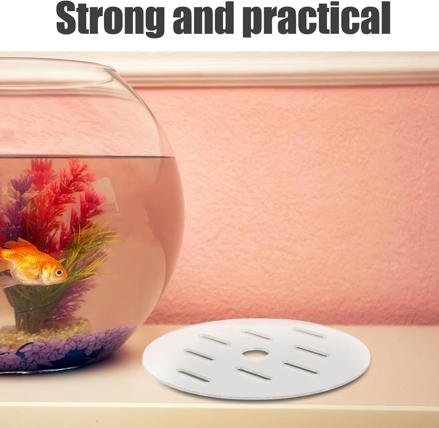 DINHEAROM Transparent Acrylic Fish Tank Lid Cover round Aquarium Escape Terrarium Cover with Easy Setup and Anti-Jumping Function for Secure Aquatic Pet Safety image number 4