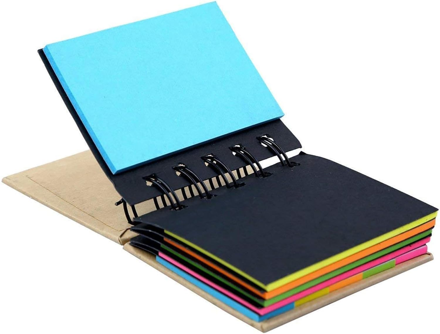 Self Stick Notes Pads Combination Sticky Notes with Spiral Binding Portable Page Markers Index Tabs for Home Office School Supplies Take Bookmarks Memo Notes Reminder