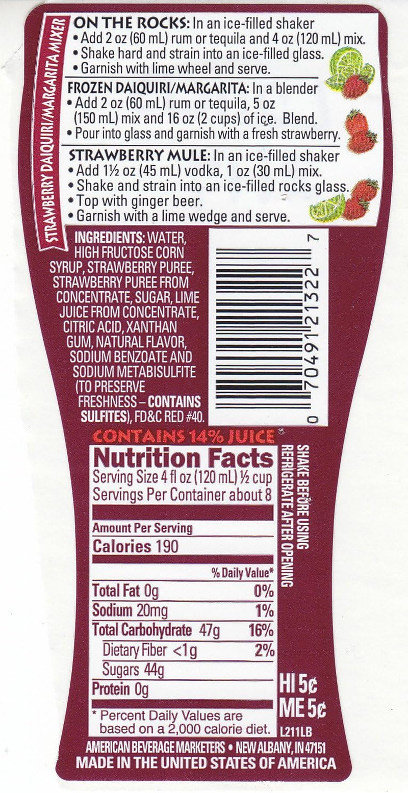 MASTER of MIXES Strawberry/Daiquiri/Margherita, 1000 Ml image number 1