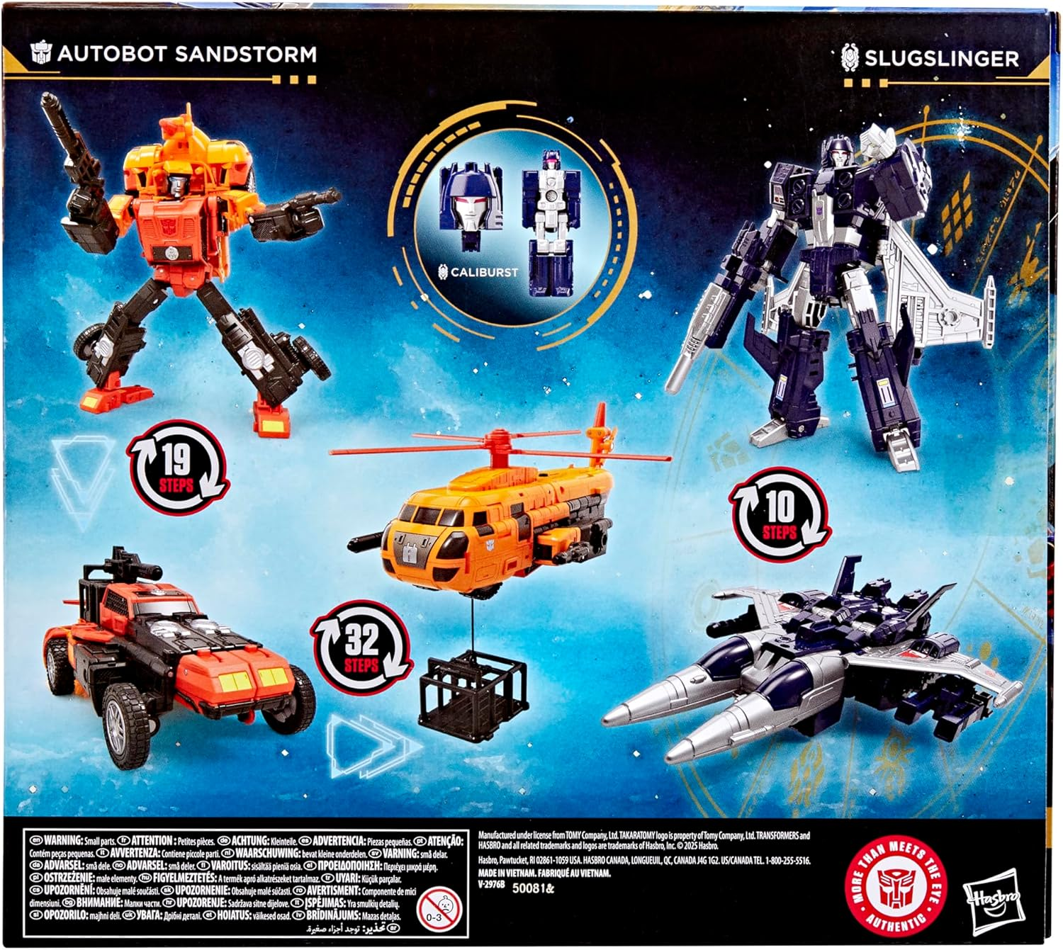 Transformers Age of the Primes Wreck 'N Doom Collection 2-Pack, 7.5-Inch Autobot Sandstorm and 5.5-Inch Slugslinger Action Figures, Robot Toys, 8+ image number 1