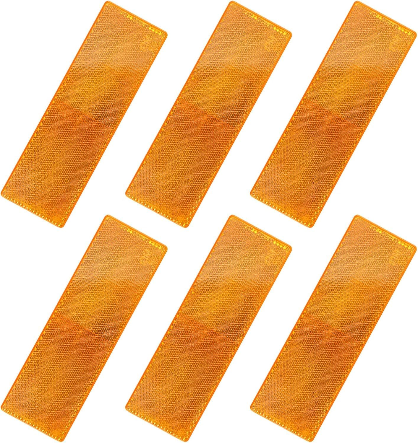 Driveway Reflector and Car Reflector Self Adhesive Rectangular Reflective Stickers, Waterproof High Visibility Safety Markers, Compatible with Cars, Bikes, Trailers, and Caravans 6 Pack - Haheihei image number 6
