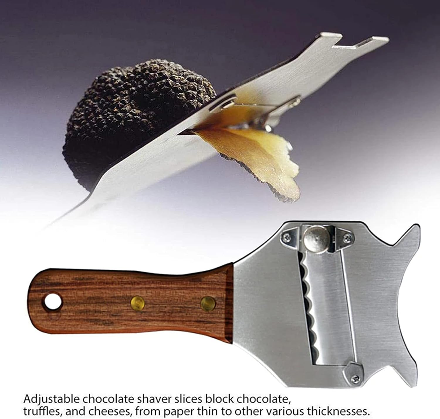 ZARSIO Truffle Slicer Cheese Chocolate Truffle Shaver Cutter with Adjustable Blade image number 1