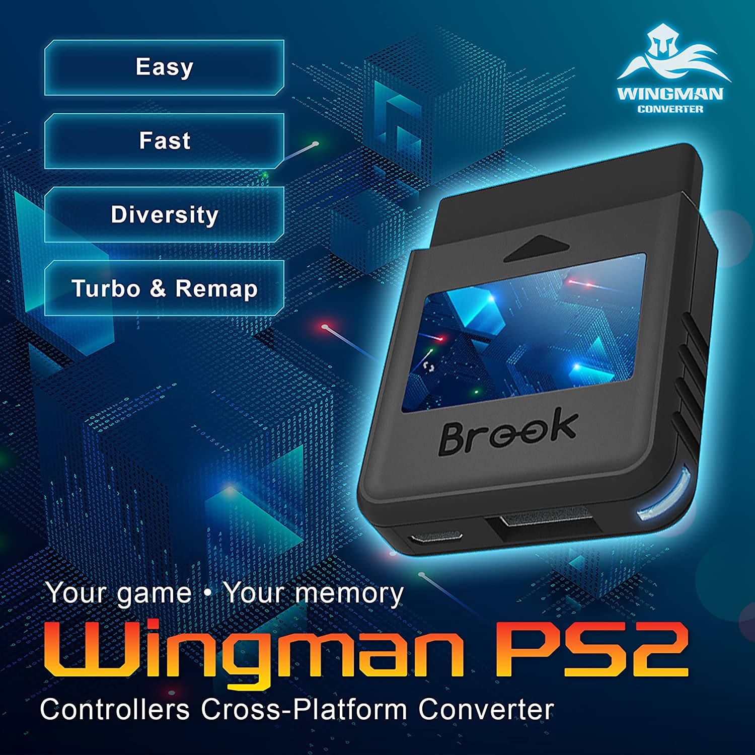 Brook Wingman PS2 Converter - Wireless Version of PS4/3 to PS2/1, Retro Consoles Converter on PS2/ PS1/PS Classic Consoles, for PS Retro Consoles image number 6