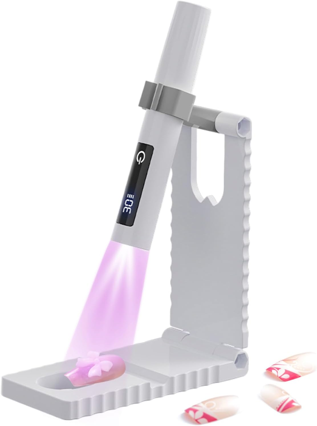 Mini UV Light for Gel Nails,Fingernail Curing Dryer USB Charging | LCD Display Nail Light with 2 Timing Modes for Camping Airplane Road Trip Desk Salon Studio Home Girls