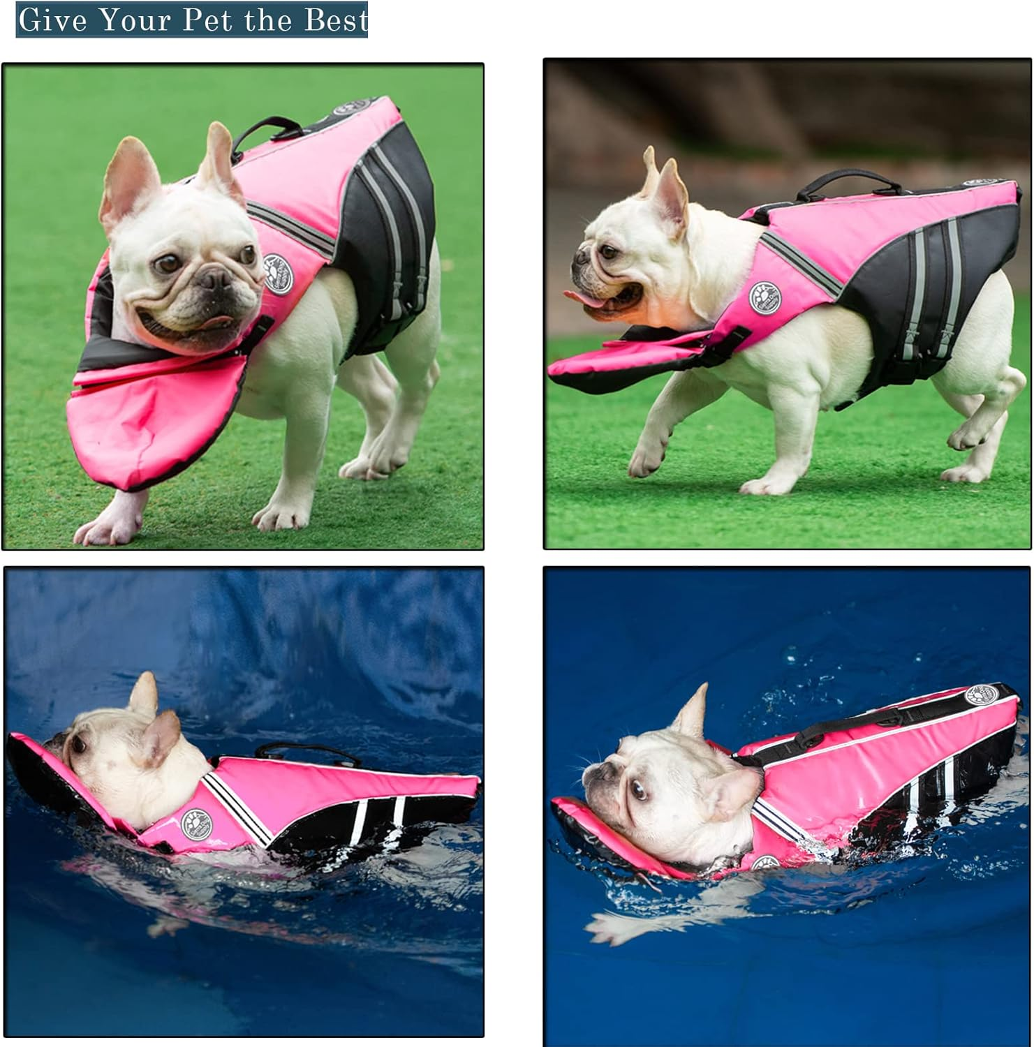 French Bulldog Life Jacket - Professional Dog Safety Vests for Swimming, Superior Buoyancy & Rescue Handle (Chest Girth: 17"-30" Weight: 17-28LB) image number 6
