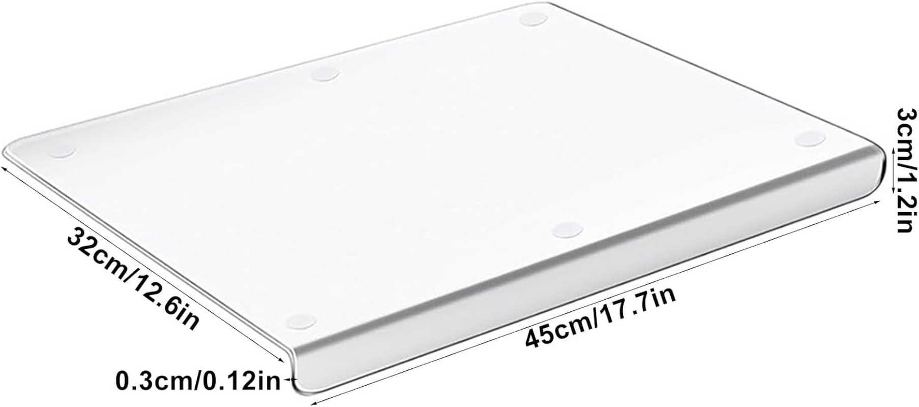 Acrylic Cutting Boards with Counter Lip, 17.7"X12.6" New Acrylic Anti-Slip Transparent Cutting Board,Fit for Bread,Meat,Veggies