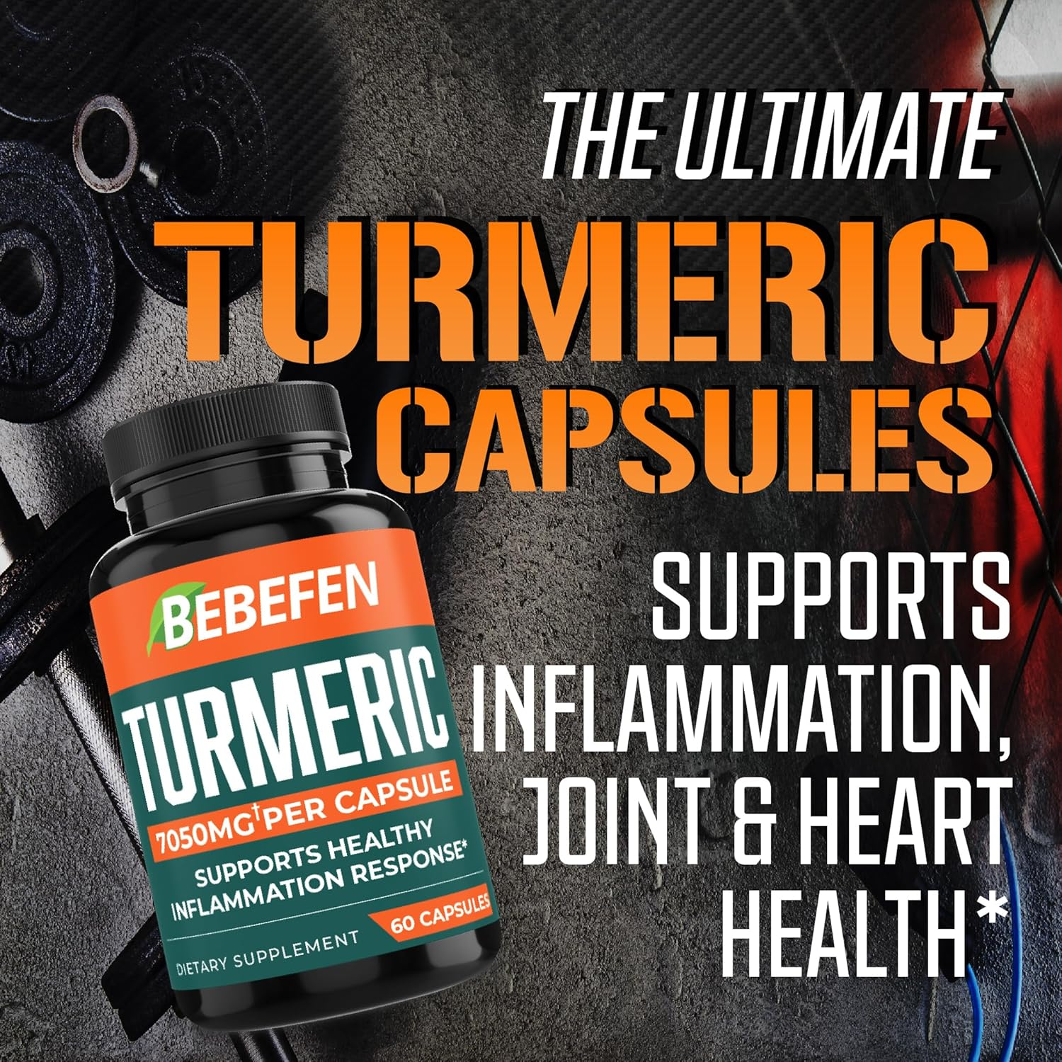 Turmeric Curcumin with Apple Cider Vinegar, Ginger 7050Mg - 95% Curcuminoids for Support Immune System - 2 Months Supply image number 1