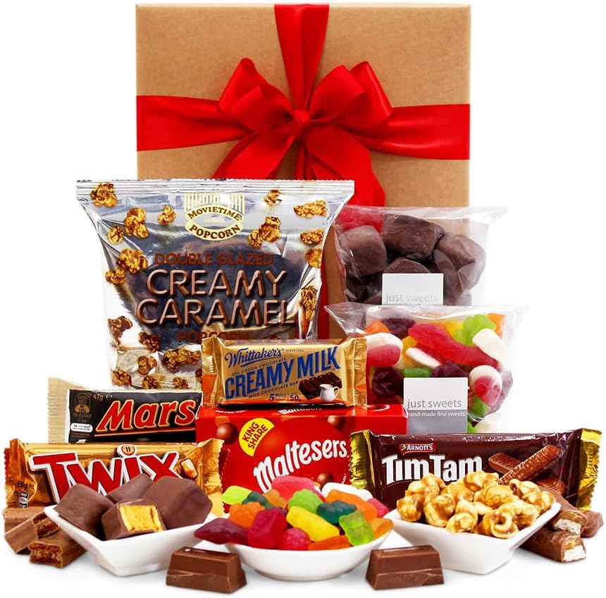 Chocolate Gift Hamper with Twix, Maltesers, Mars Bar Caramel Popcorn, Chocolate Honeycomb, Milky Bar, Party Mix - Sweet & Dessert Hamper for Birthdays, Christmas, Easter, Thanksgiving, Anniversaries