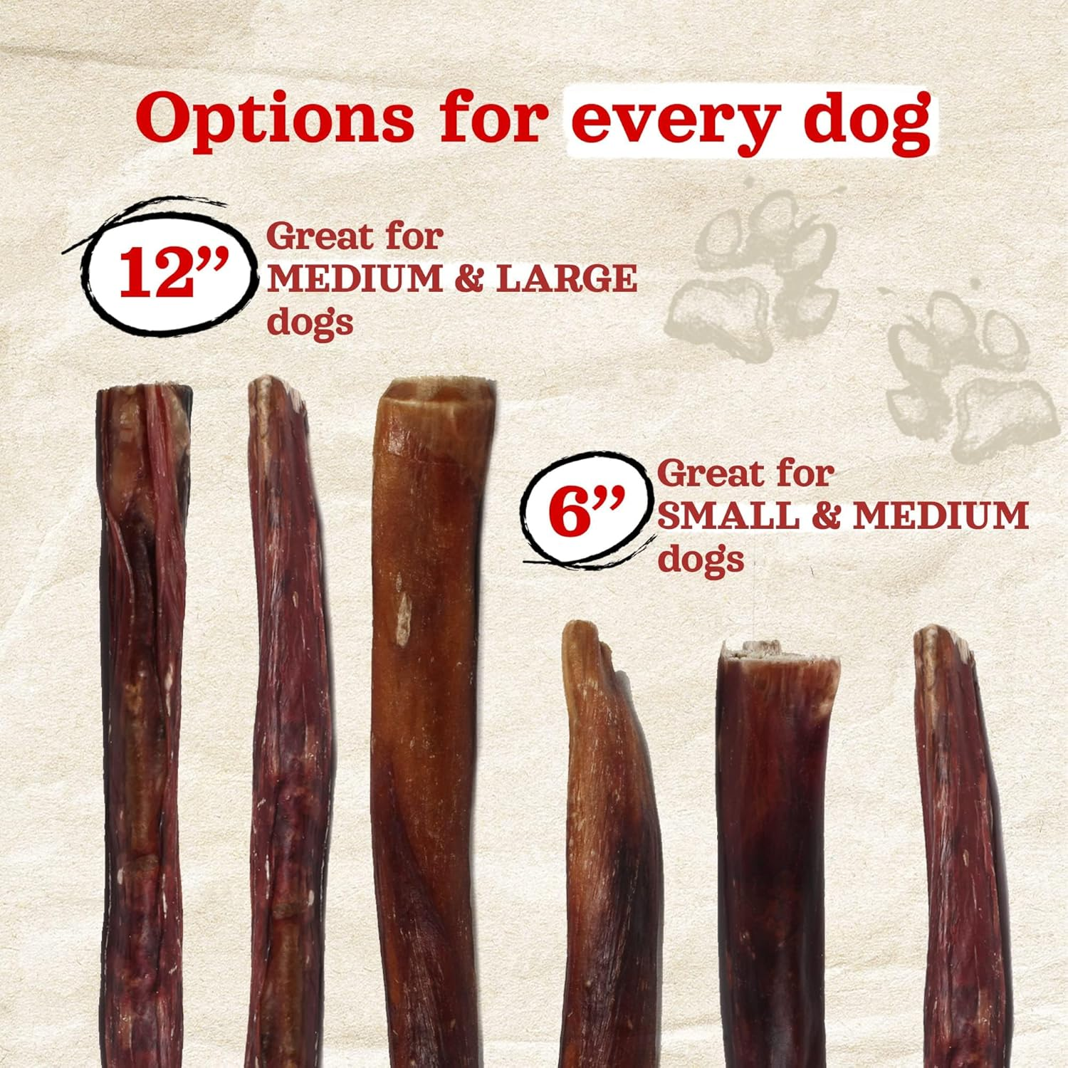Natural Farm Power Bully Sticks Dog Chews (6&rdquo;, 5-Pack), 2-In-1 Power Chews: Premium Beef Cheek Wrapped in Beef Pizzle, Long-Lasting, Great Dog Dental Treats Fro Small, Medium & Large Dogs