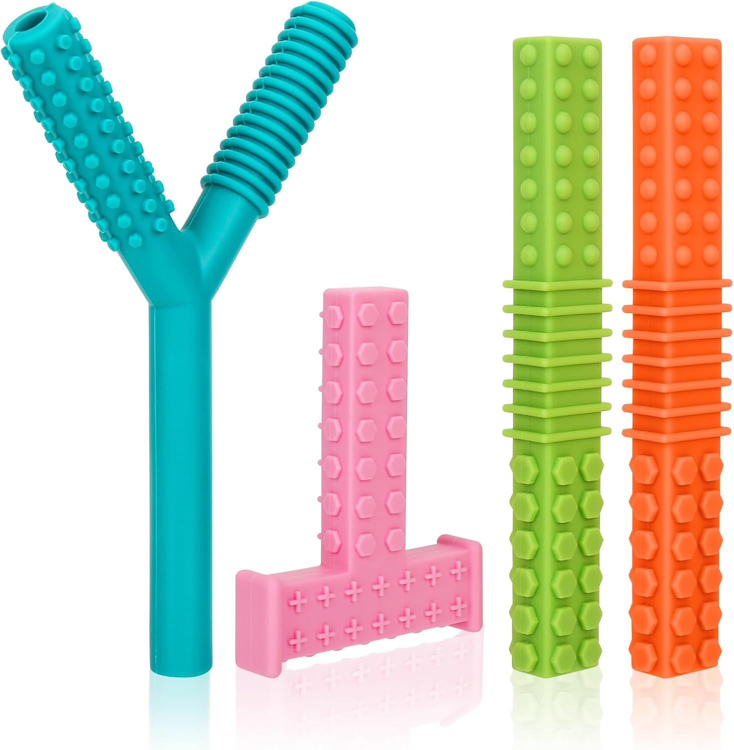 Sensory Chew Toys for Autism & ADHD - 4-Pack Silicone Chew Tubes for Kids & Adults | Safe, Durable, and Fun Oral Motor Aids image number 4