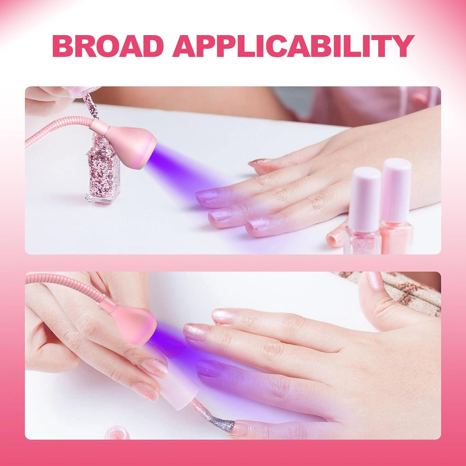 Flash Cure Nail Lamp, Light Uv Led Nail Art Gooseneck Led with Black Gooseneck Tube Portable Clip-On Flexible Table Lamp image number 4