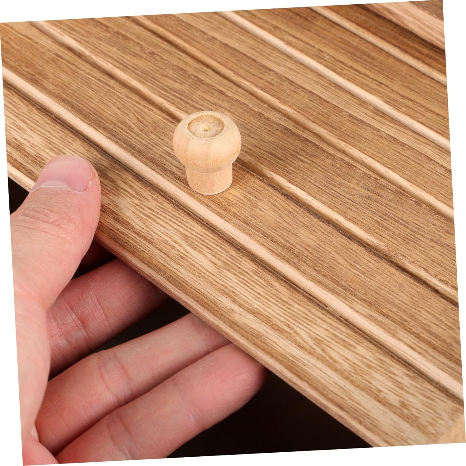 MOLUCKFU Sealed Solid Wood Rice Storage Container Large Food Bucket Moisture-Proof Kitchen Storage Bin Rolling Lid for Pantry Organization image number 3