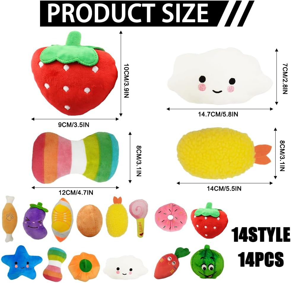 Fadcaer Squeaky Toys for Small Dogs, Interactive Chew Toy for Small Dogs, Fruits, Vegetables, Animals, Interacting Pet Teddy Toy, Small and Medium Dogs to Get Boredom image number 4