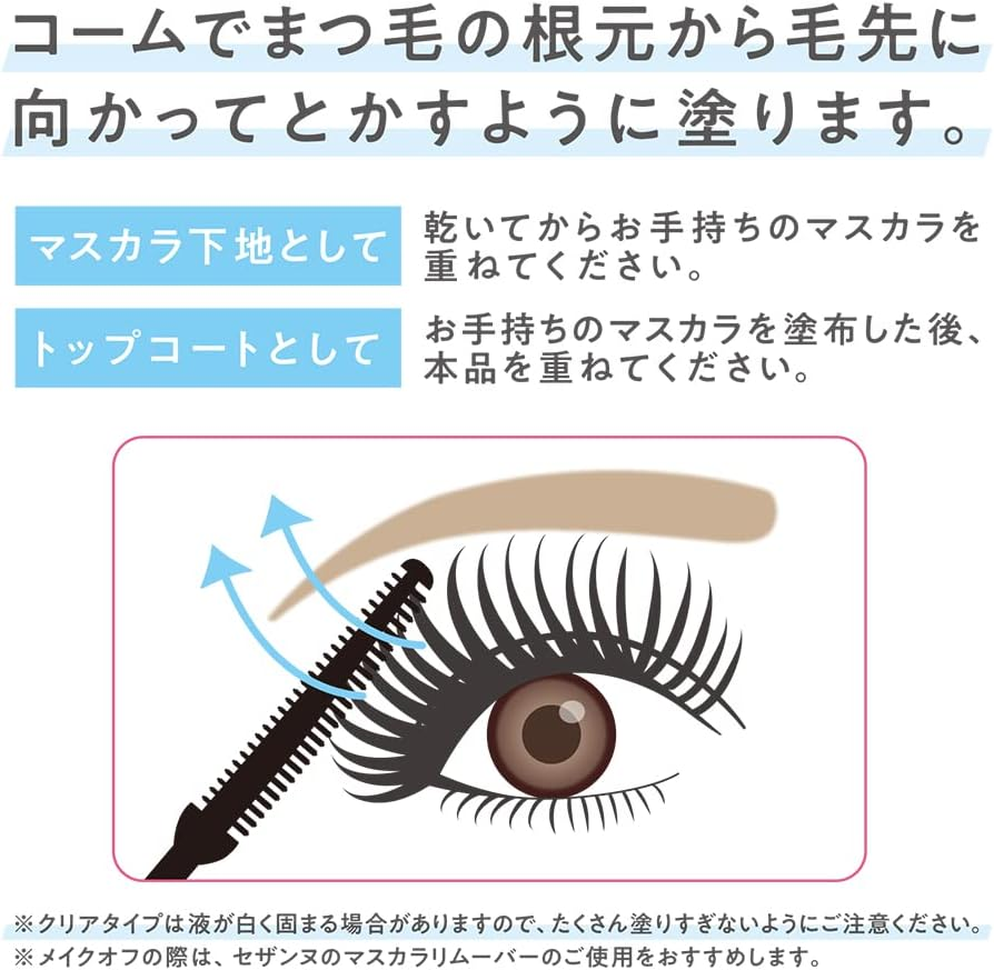 Cezanne Durable Curl Mascara, 02, Brown, 0.2 Oz (5.0 G), Smear-Resistant, Long, Fiber Blend, Double Comb, Shedding Brown, Strong Curl