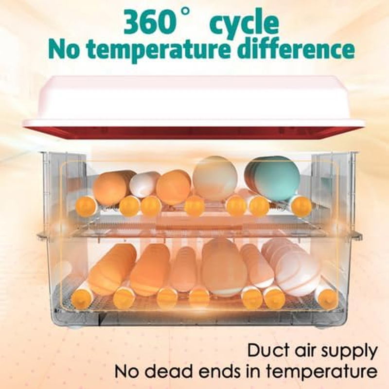 36 Egg Incubator Automatic Digital Led Hatch Turning Chicken Duck Eggs Poultry Adjustable Temp & Humidity, Alarm Function, Suitable for Chicken, Duck - White, 220V image number 3