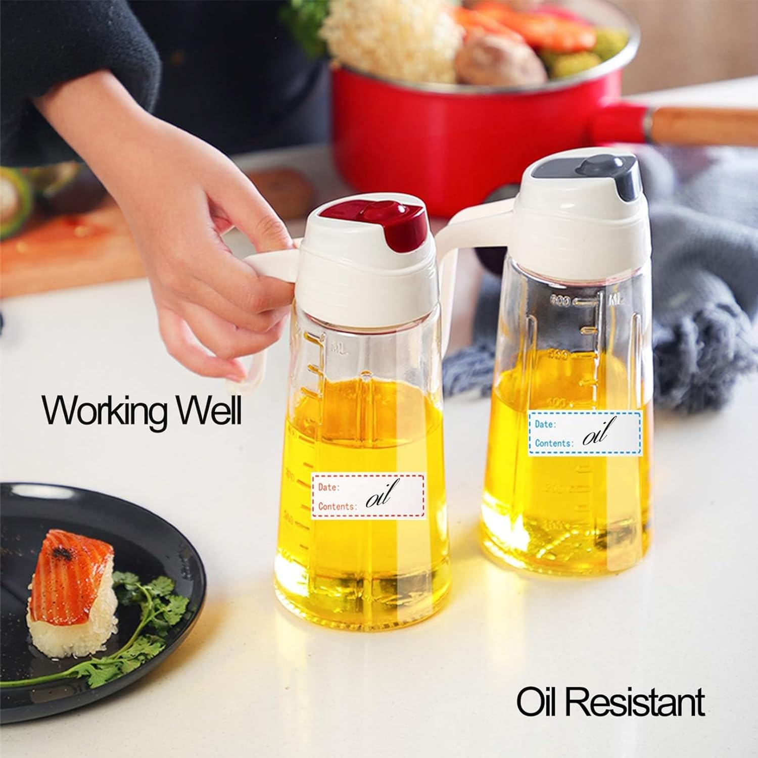 UKKQES 500Pcs Removable Freezer Labels, 7.5 X 2.5 Cm Food Storage Stickers, Refrigerator Freezer Paper Label Easy Clean Leaves No Residue, 2 Color Food Labels Roll image number 3