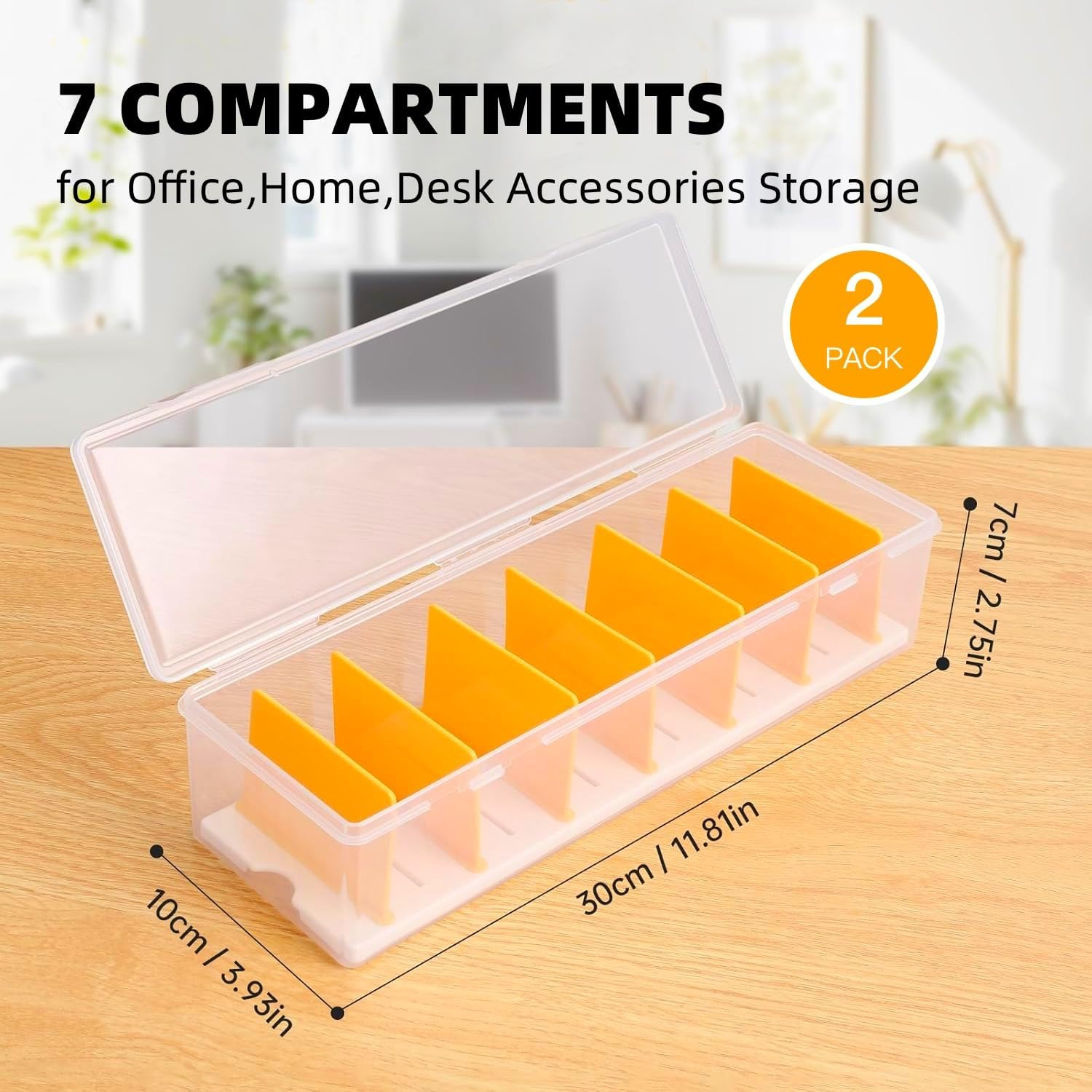 Clear Cable Organizer Box with Lid, Plastic Charger Cable Cord Storage Organizer, Clear Phone Charger Organizer Case Wire Organizers for Cords Electronic Storage Box for Drawer (2) image number 4