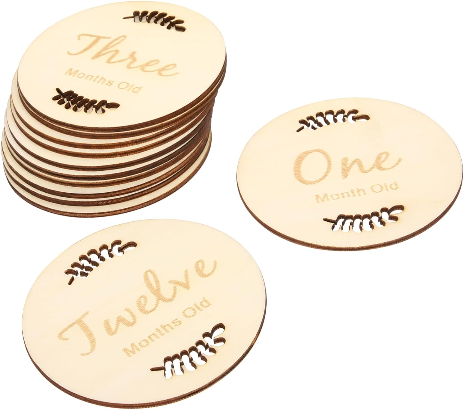 Baby Milestone Cards Set Wooden Monthly Newborn Photo Prop Birth Announcement Sign 1 Set image number 5