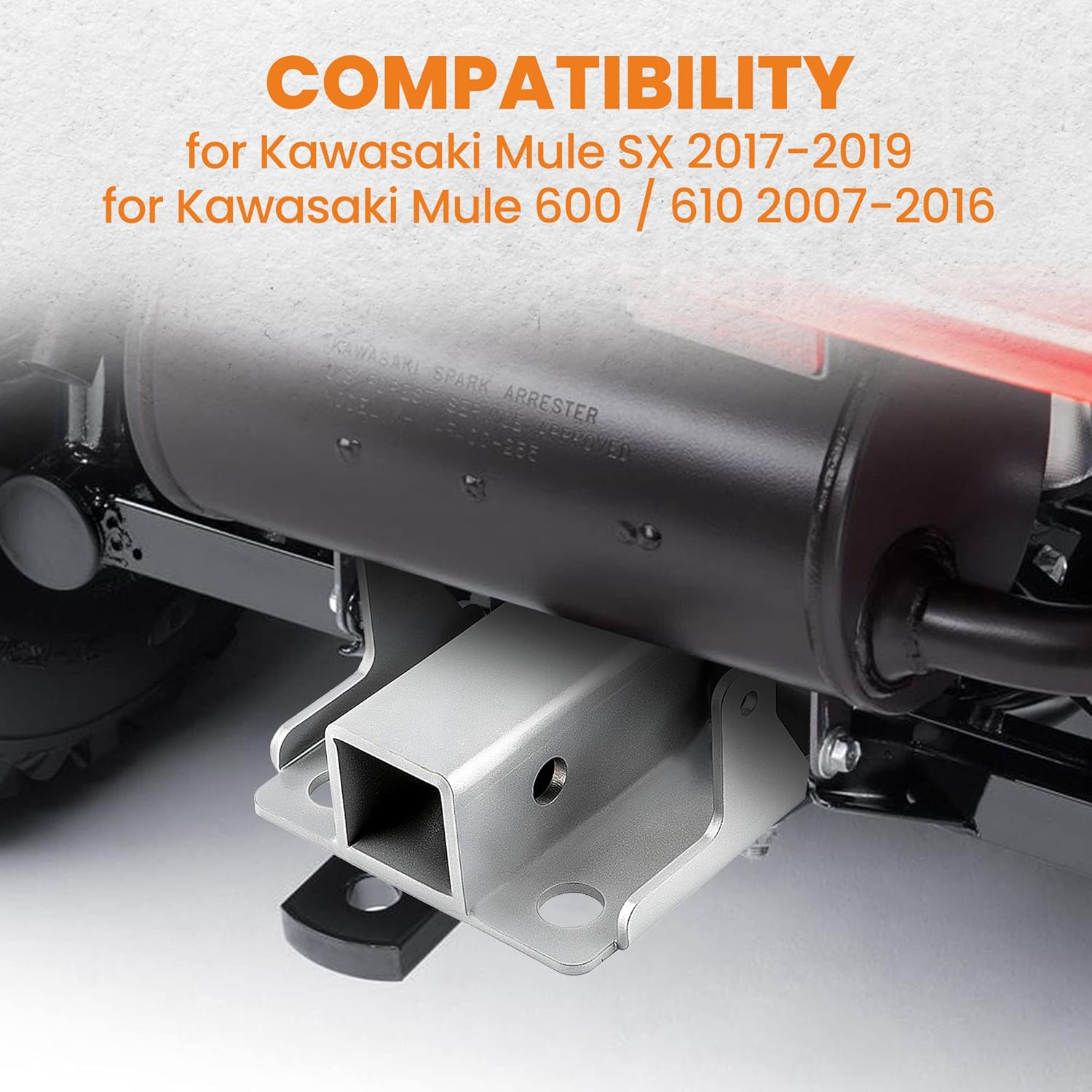 Maxpeedingrods Rear 2" Receiver Hitch Trailer Tow Hitch Kit for Kawasaki Mule 600/610 2007-2016 & Mule SX 2017-2023