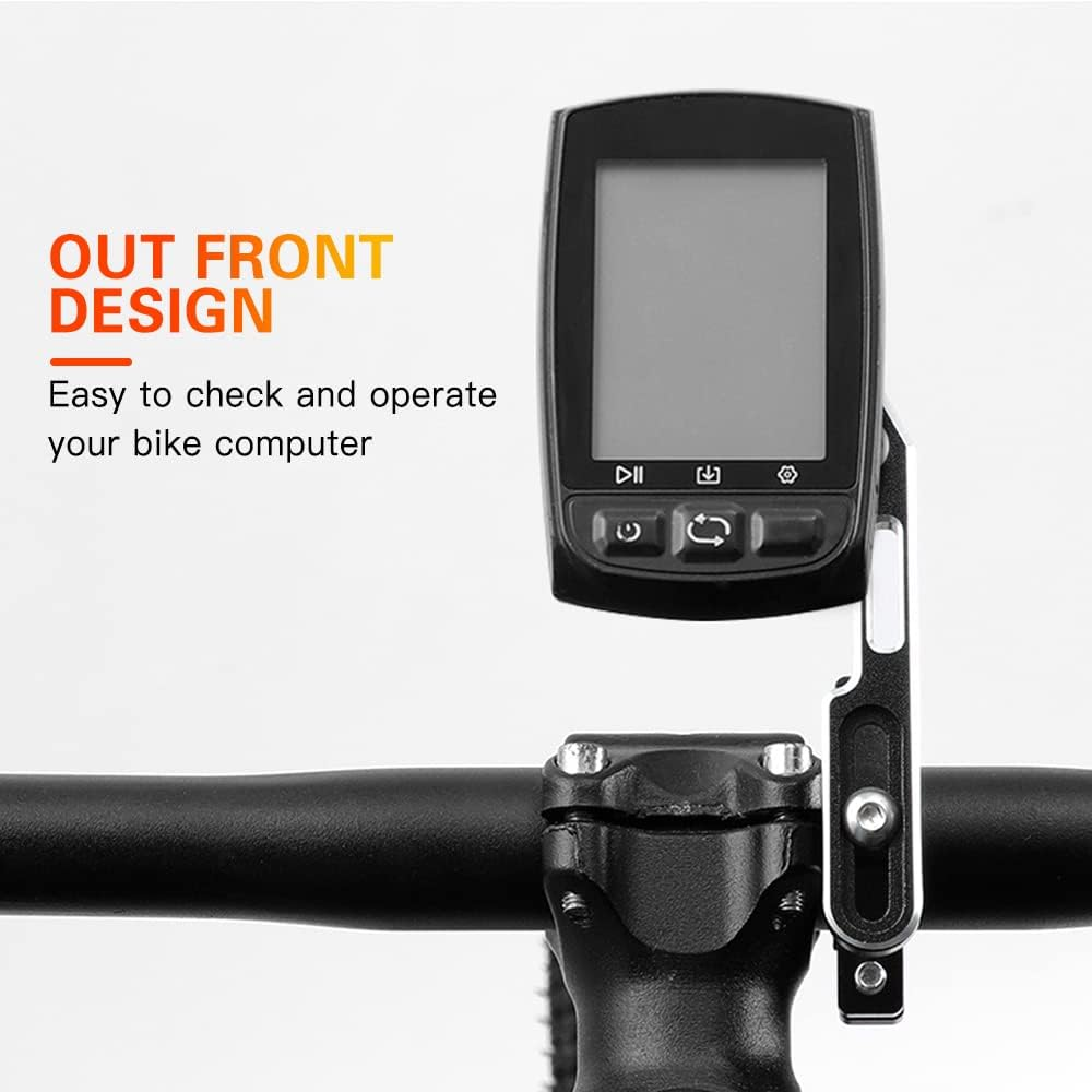 Bicycle Computer Mount Adjustable Out Front Bike Handlebar Mount Holder with Camera Adapter Light Holder for Garmin for Bryton for Cateye