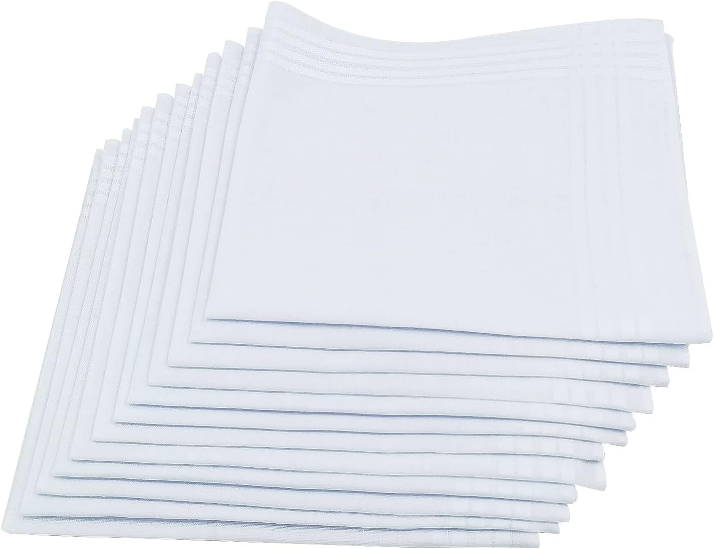 Women'S White Handkerchiefs,100% Soft Cotton Pocket Handkerchiefs for Lady Cotton 12 Pack