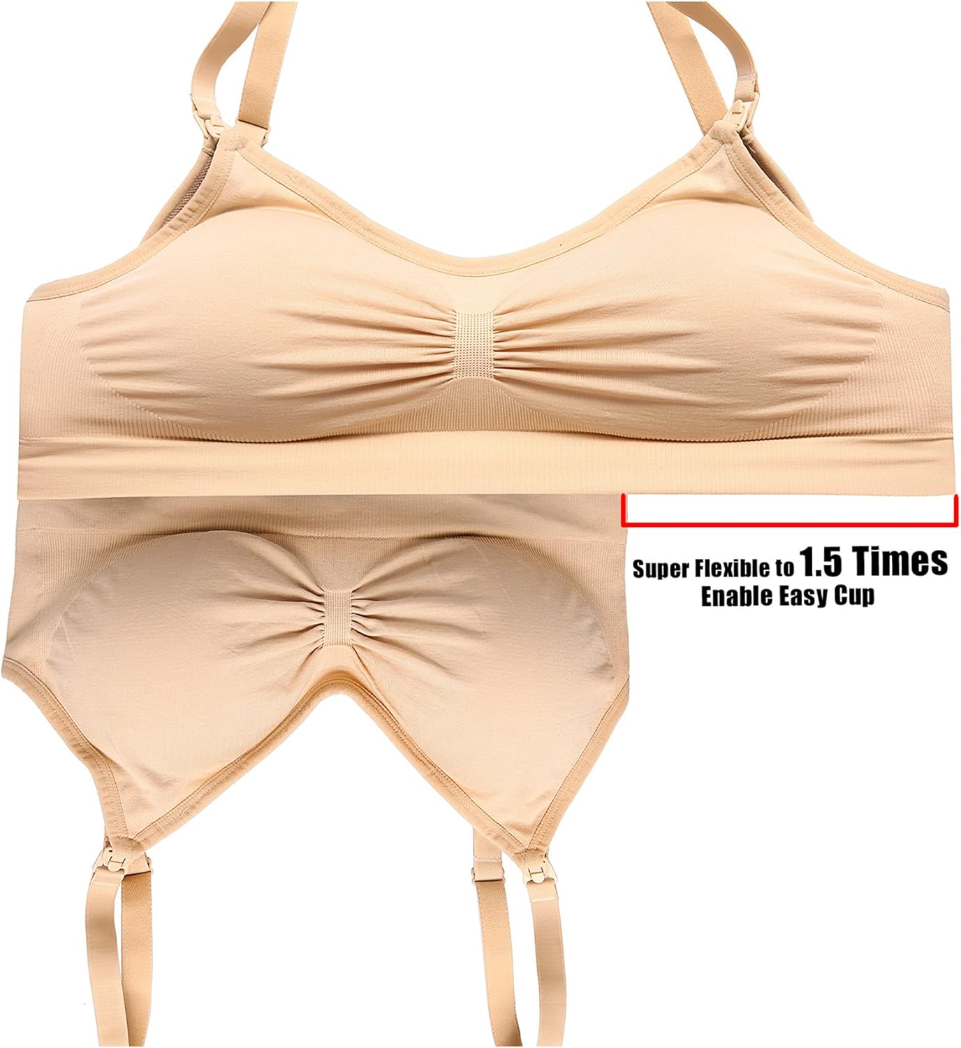 HOFISH Nursing Bras for Breastfeeding Maternty Bras Pregnancy Seamless Everyday Full Bust Comfort Womens Bralette 3 Pack image number 6