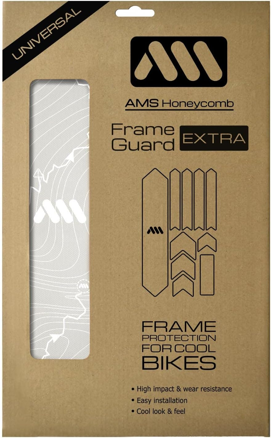 All Mountain Style AMS High Impact Frame Guard Extra Semi-Transparent &ndash; Protects Your Bike from Scratches and Dings